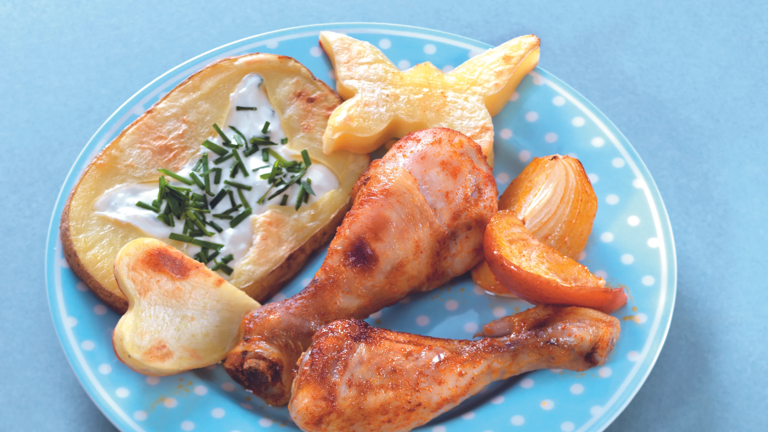 Hühner-Drums mit Erdäpfeln