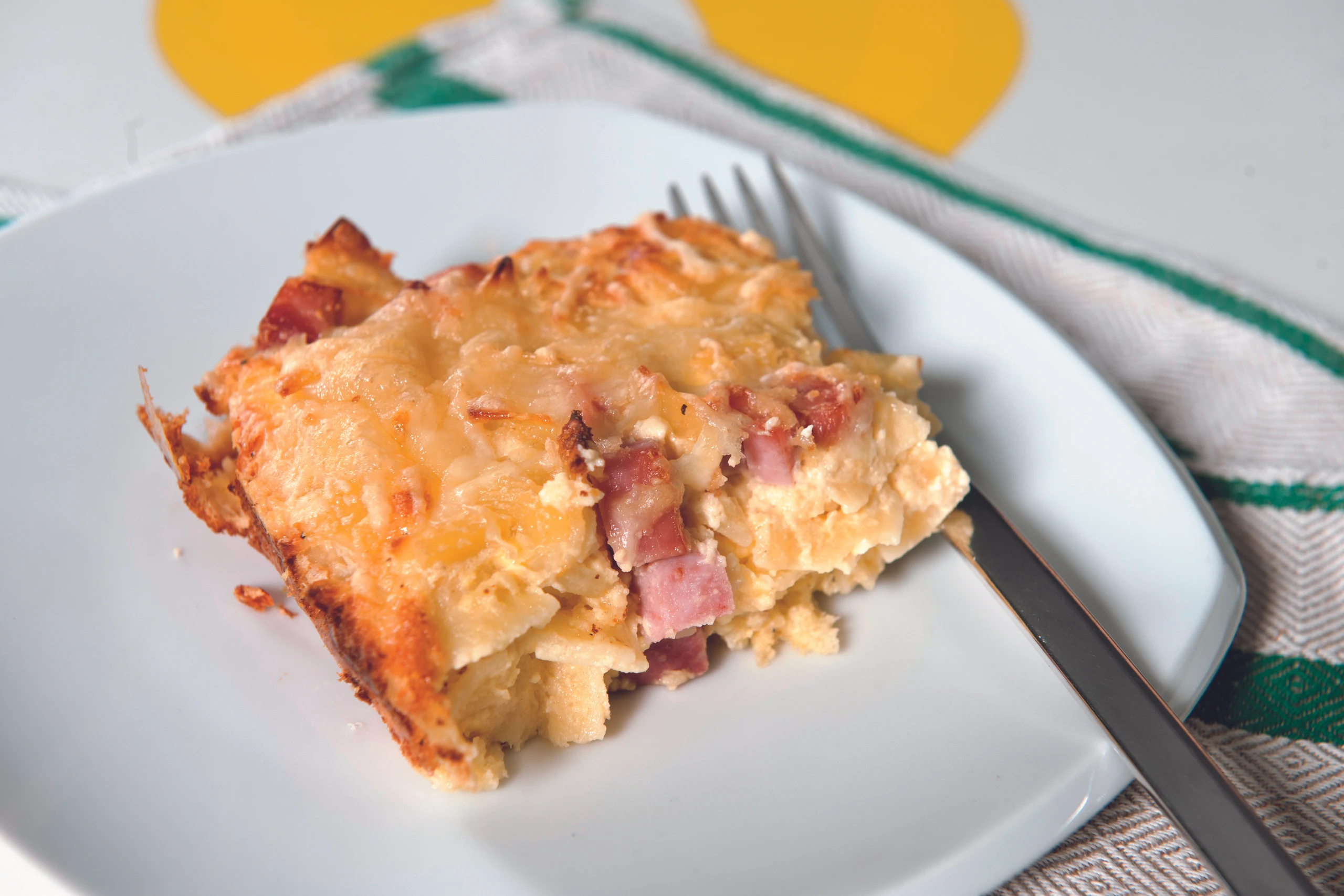 Überbackene Schinkenfleckerl [Kinderküche]