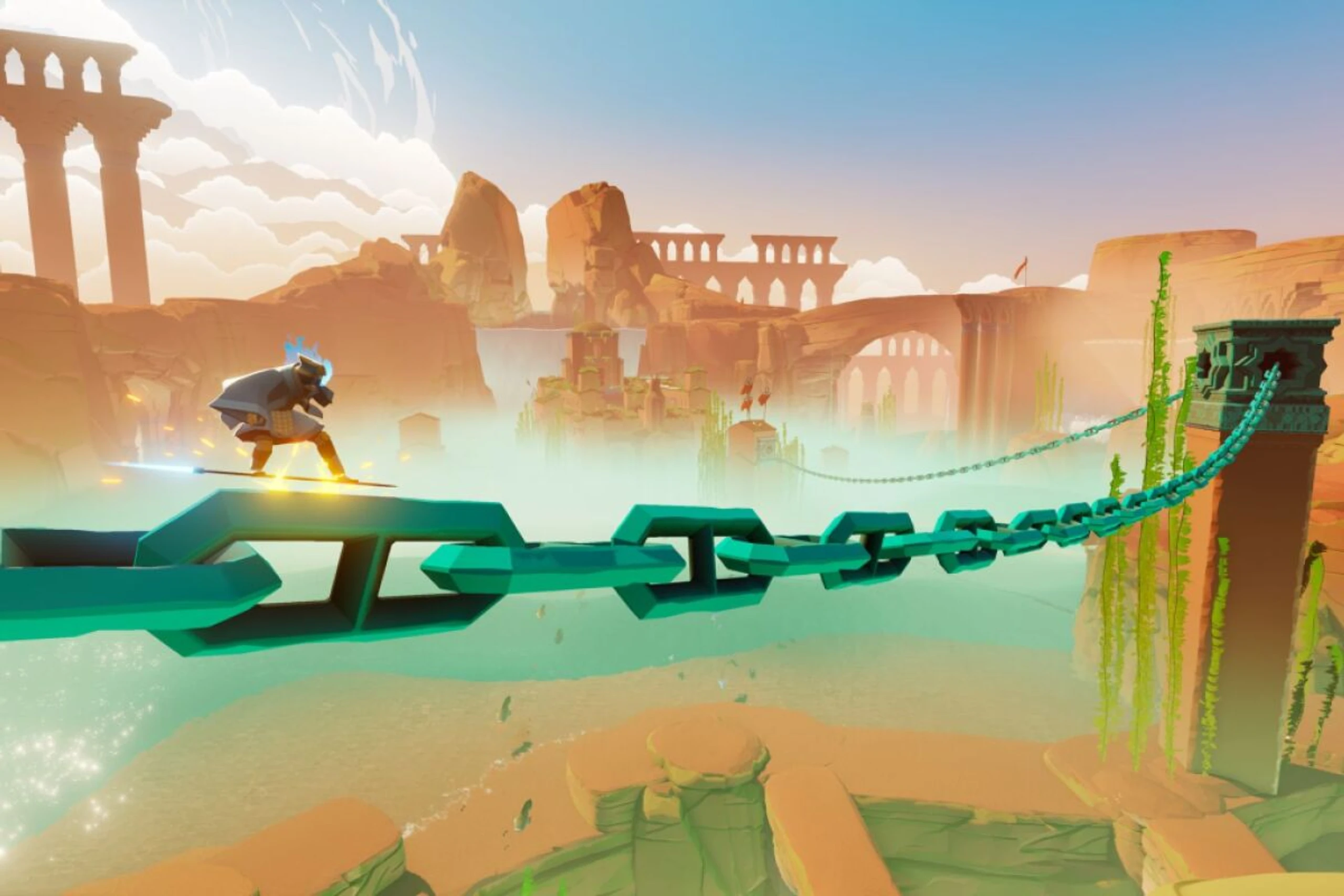 Alles beginnt in einer leblosen Wüste, die sich wellenförmig bewegt