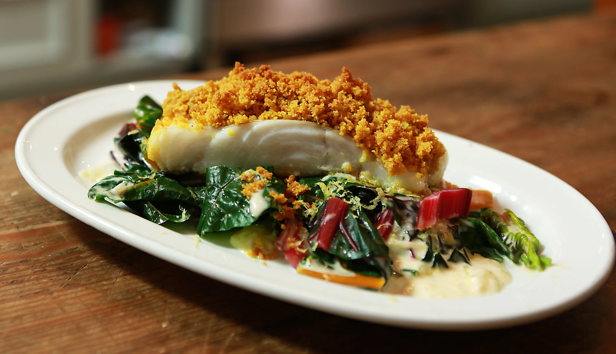 Fisch mit Curry-Crackerkruste