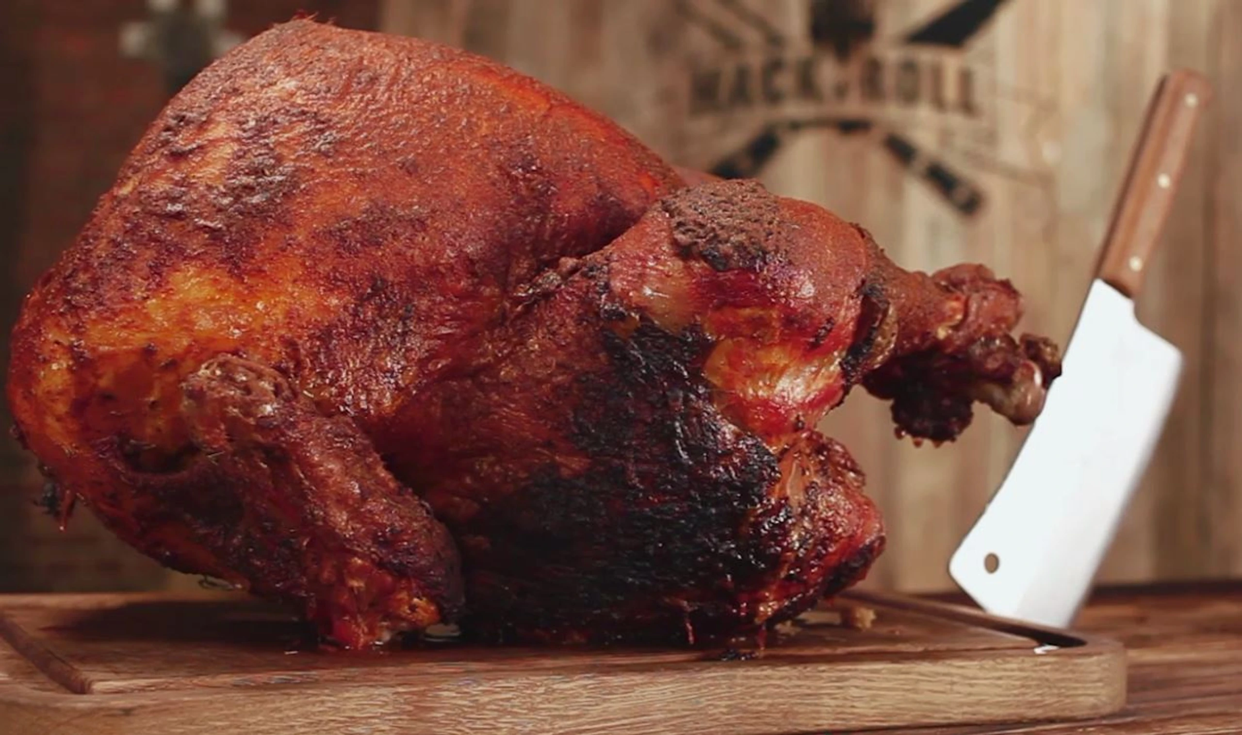 Gefüllter Truthahn vom Drehspieß