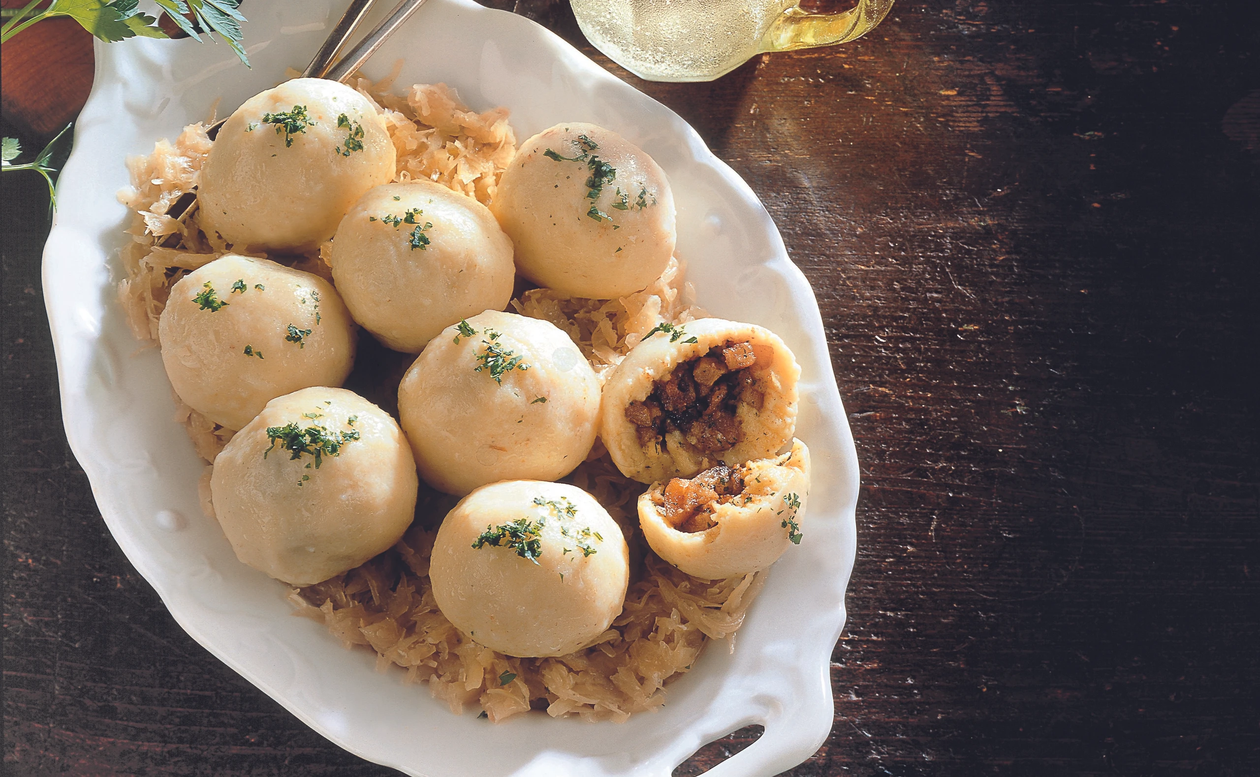 Grammelknödel mit Sauerkraut