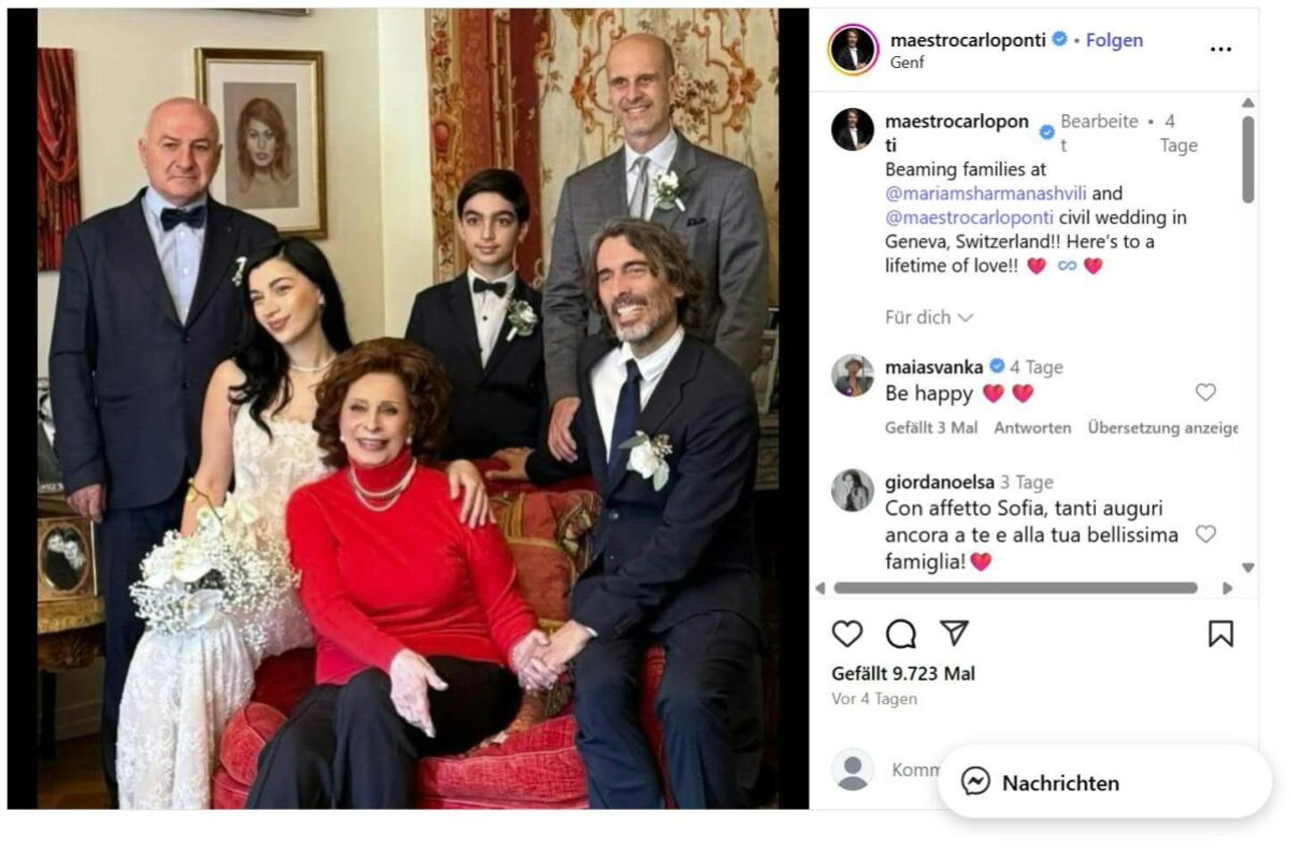 Carlo Ponti Junior hat in Genf standesamtlich geheiratet