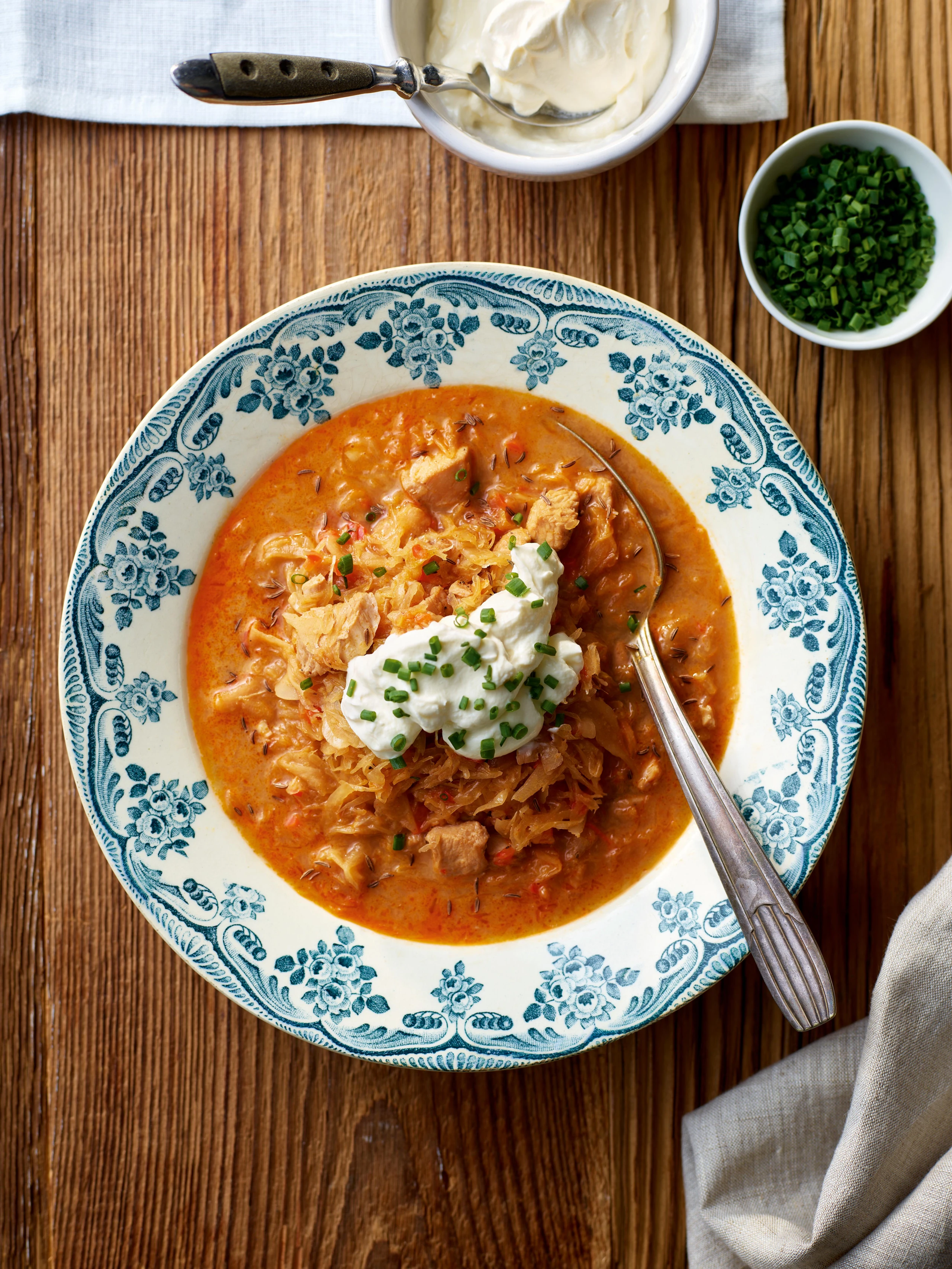 Krautfleisch mit Huhn und Rahm