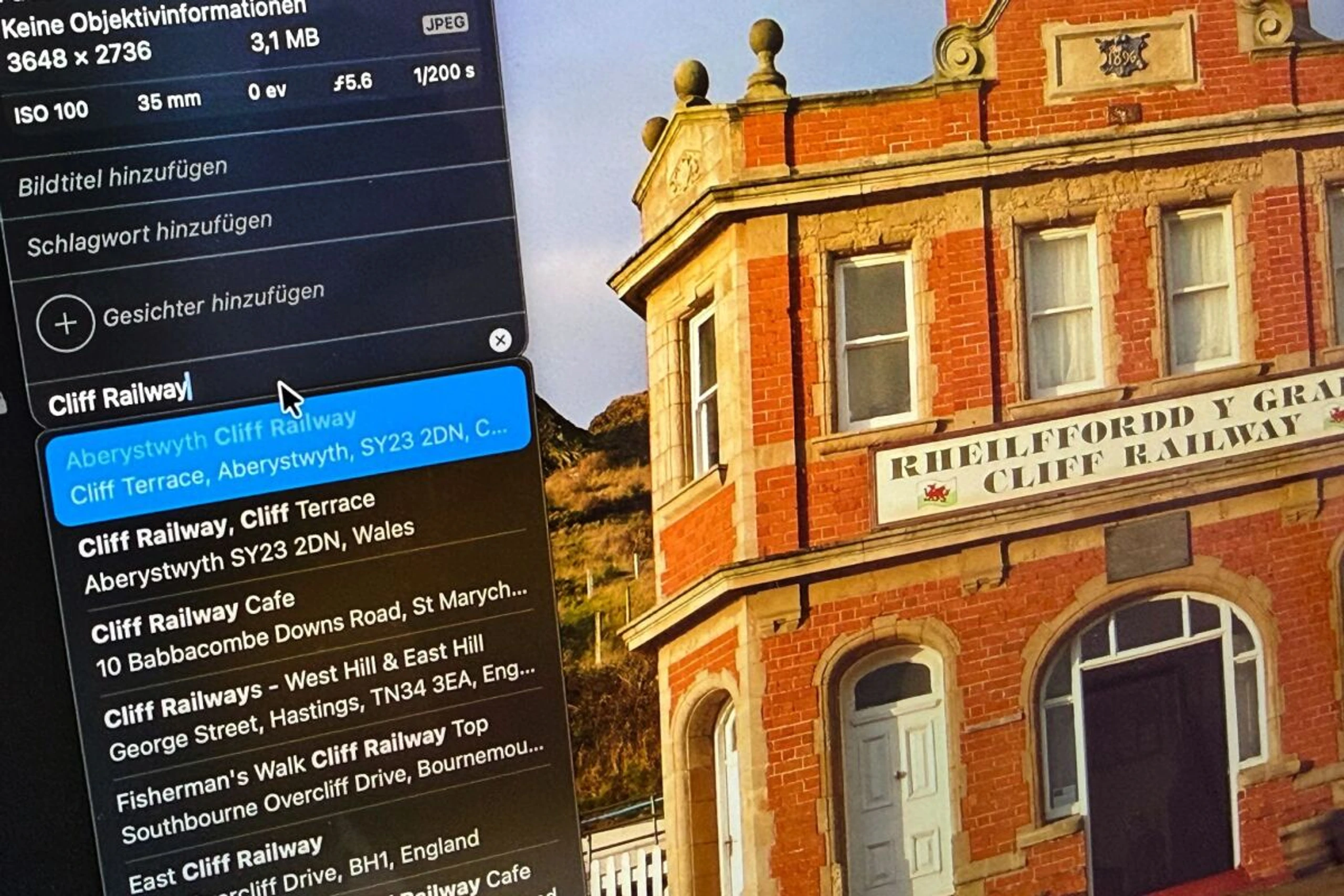 Bilder nach Aufnahmeorten sortieren kann man auch nachträglich
