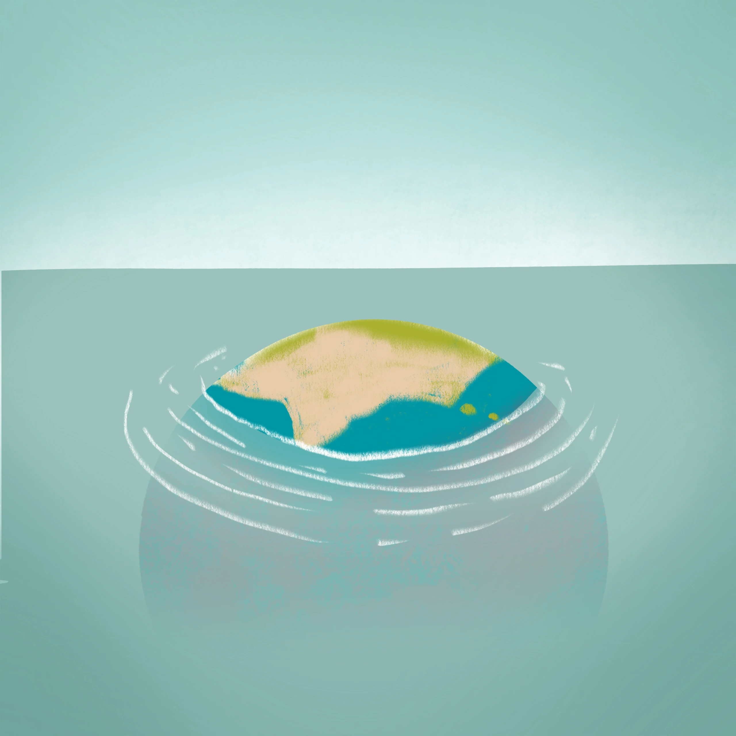 Illustration einer Erdkugel, die untergeht