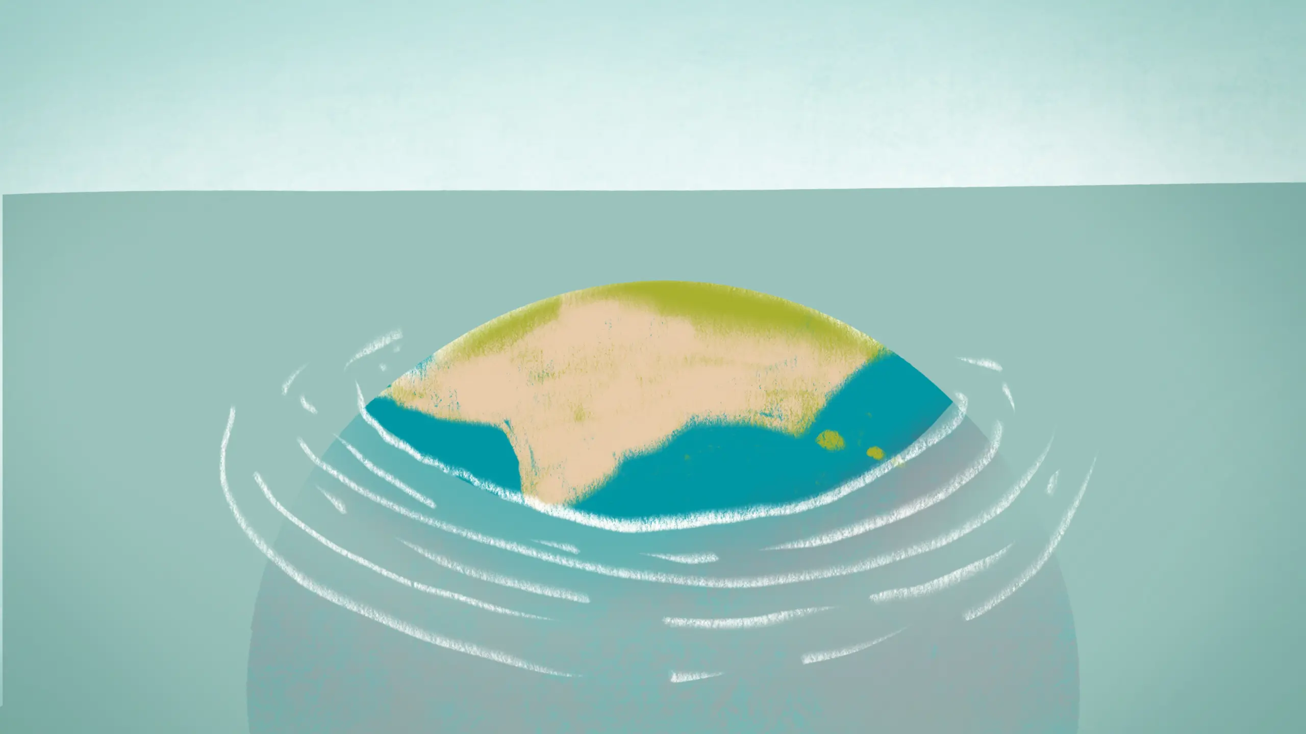 Illustration einer Erdkugel, die untergeht