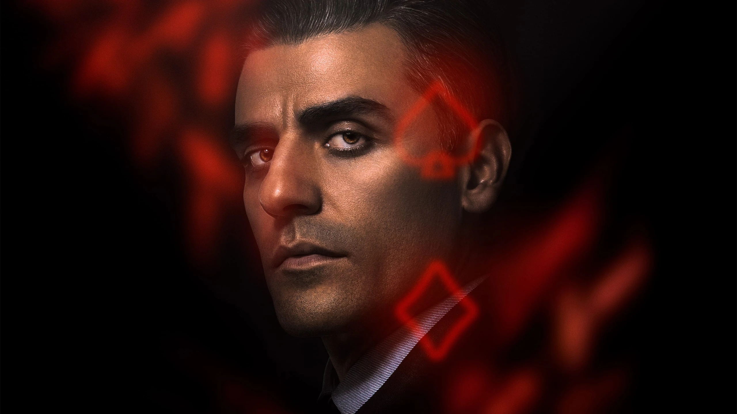 Close-up von Oscar Isaacs Gesicht