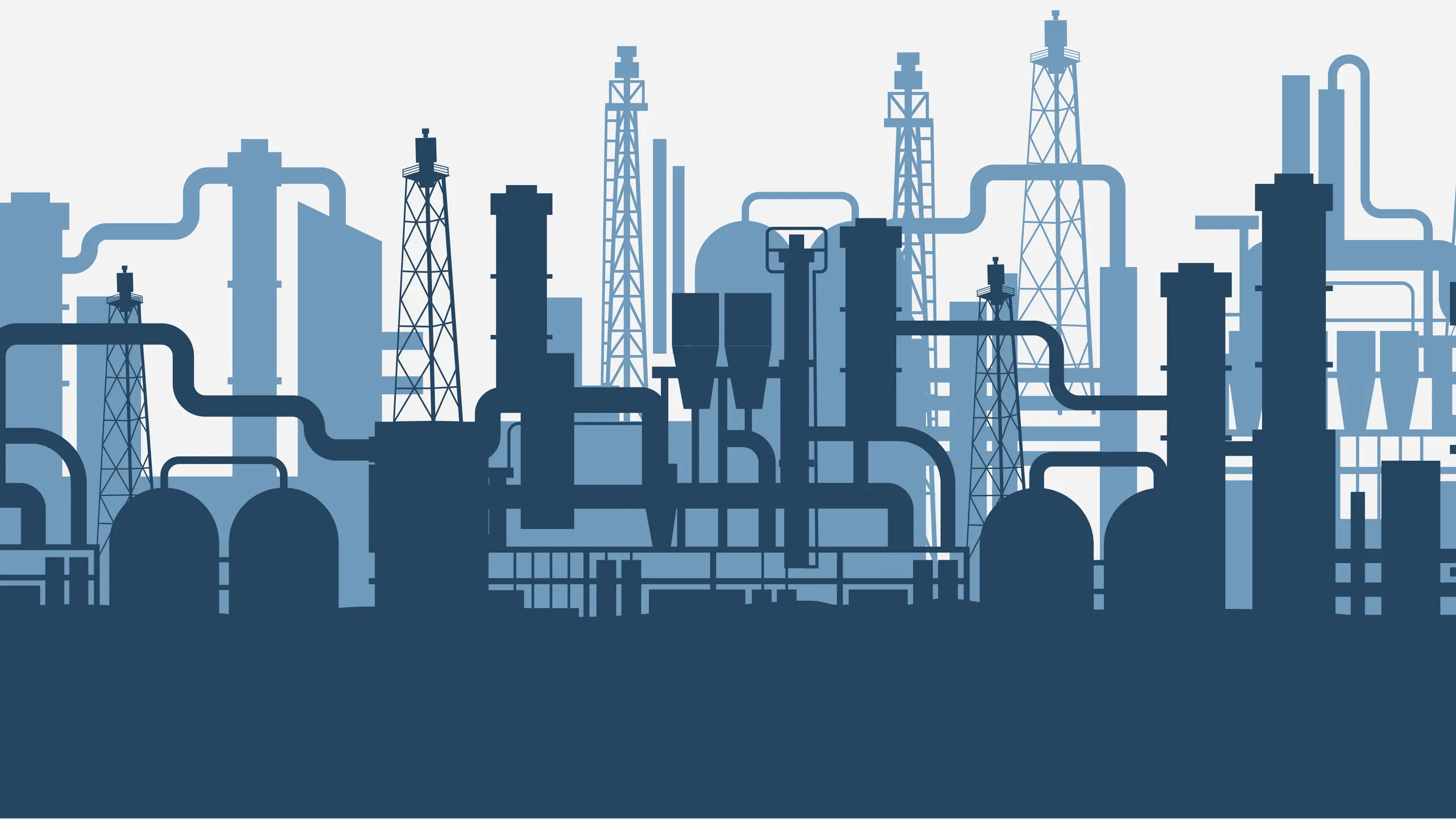 © Shutterstock Grafik einer Industrieanlage in unterschiedlichen Blautönen