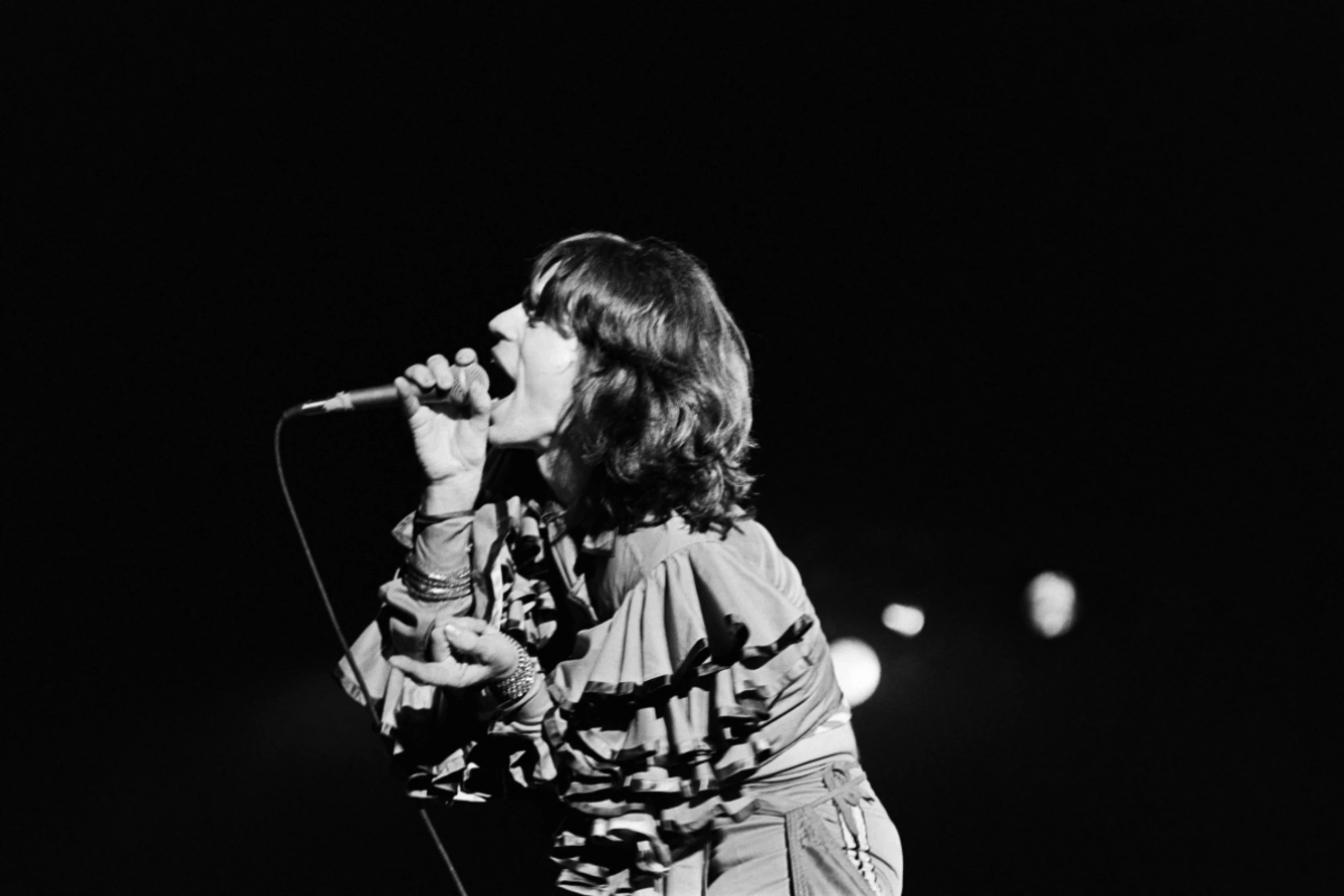 Mick Jagger bei einem Konzert der "Black And Blue"-Tour