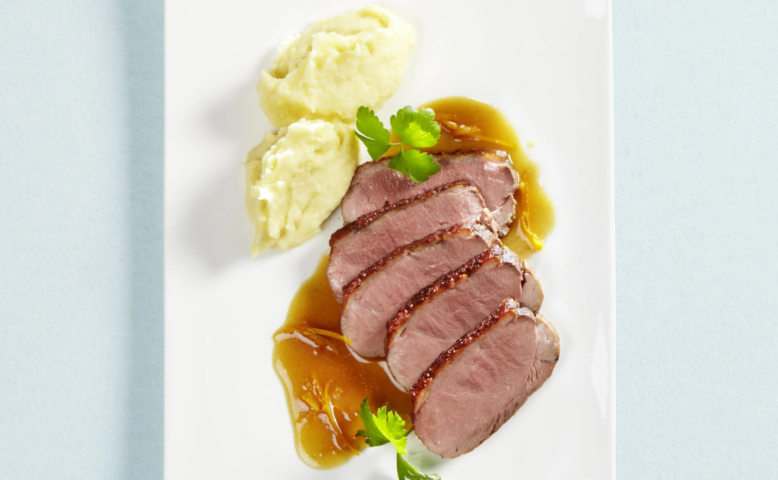 Entenbrust mit Orangensauce