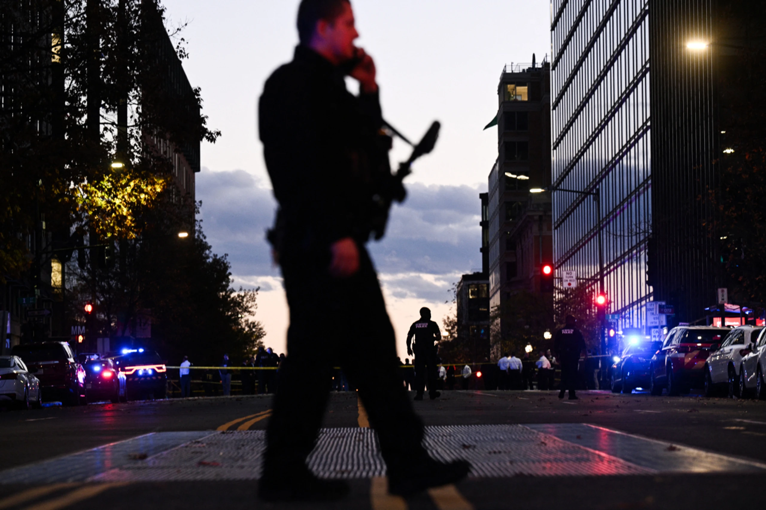 Polizei sichert den Tatort ab
