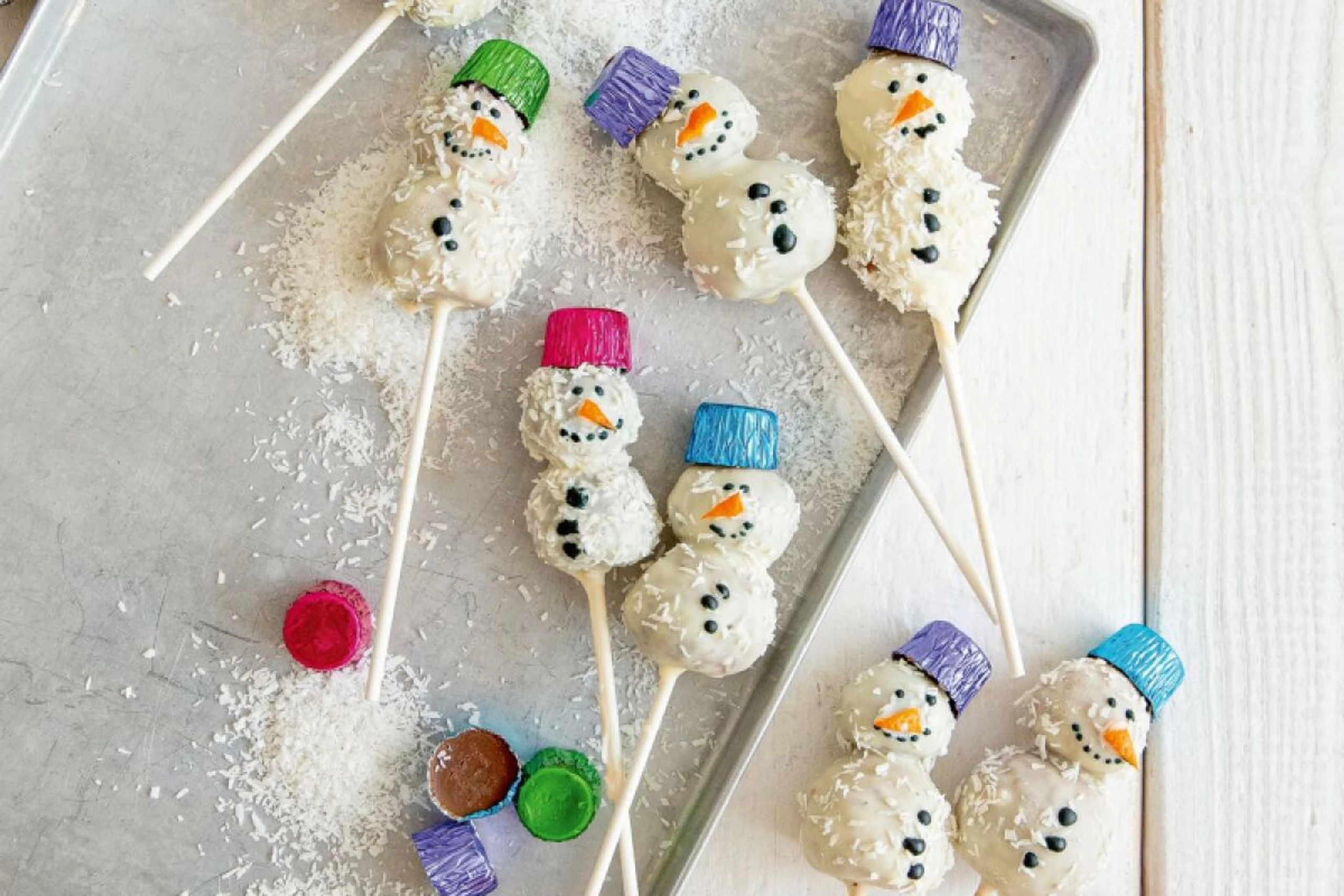 Schneemänner am Stiel. Wintergefühle in süßer Form