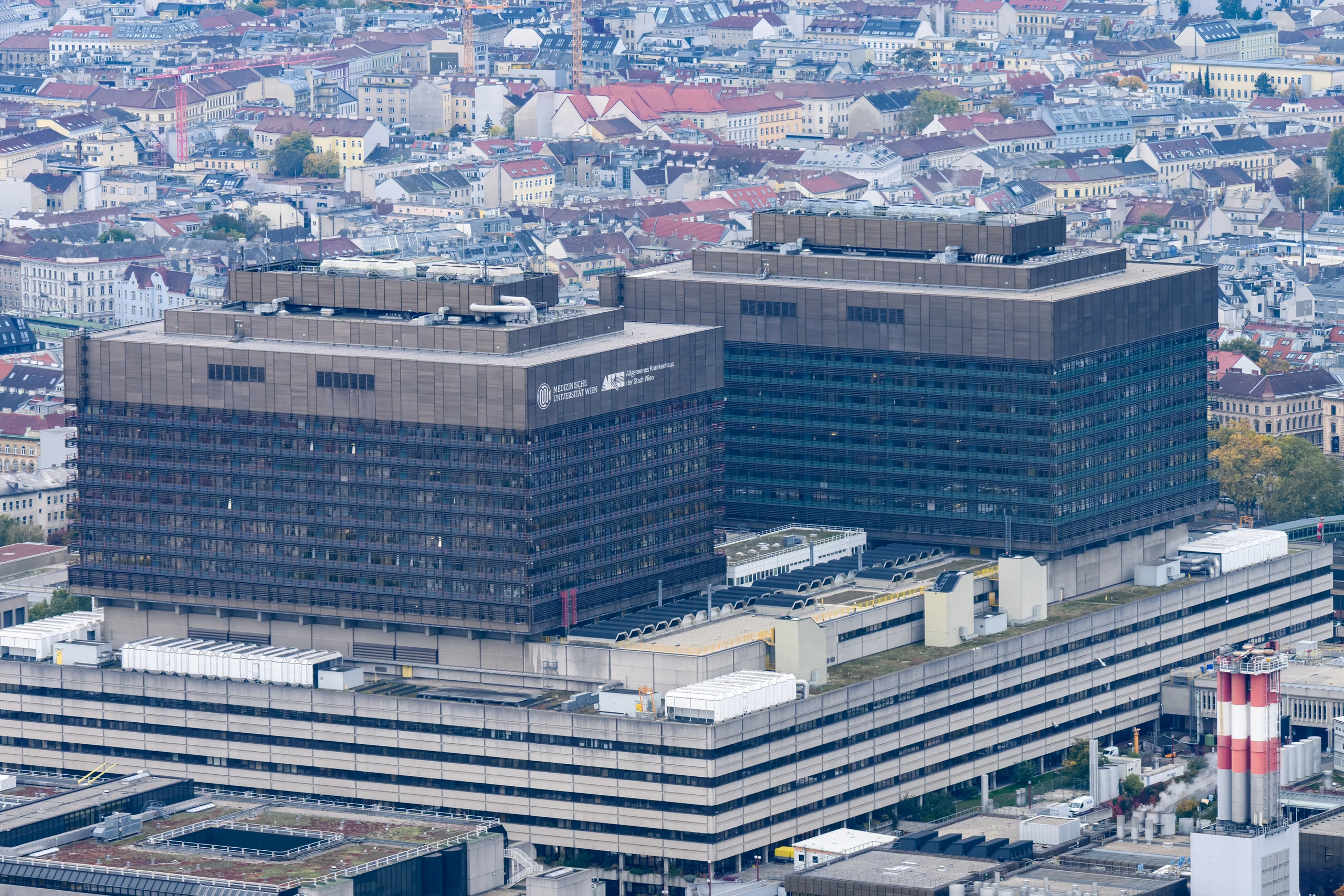 Luftaufnahme des AKH in Wien