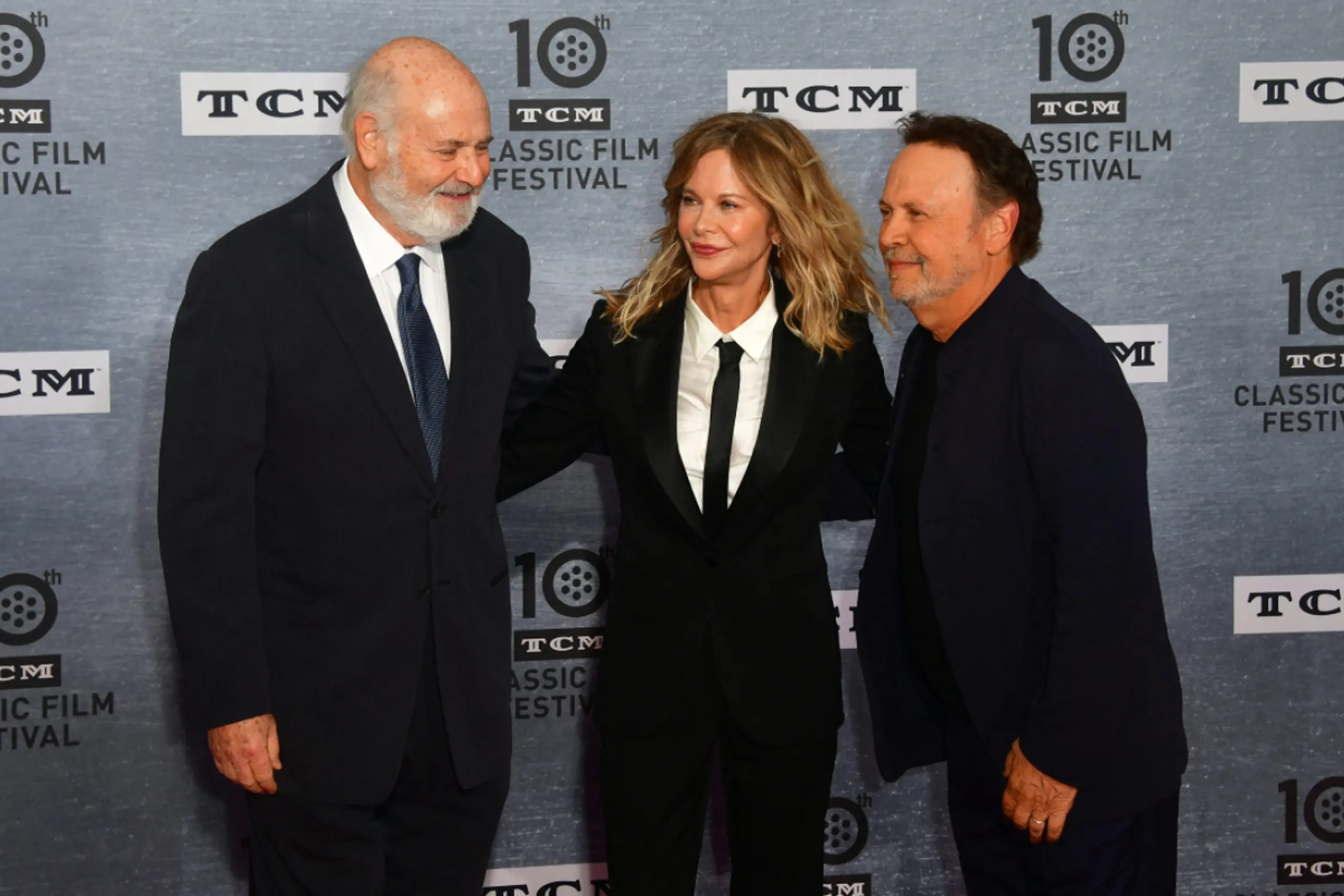 Meg Ryan mit Rob Reiner (links) und Billy Crystal