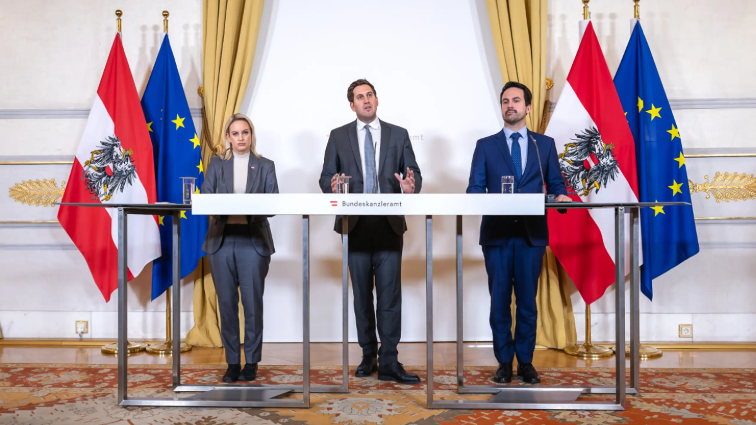 Schmidt, Pröll und Wiederkehr sind mit der Regierungsarbeit zufrieden