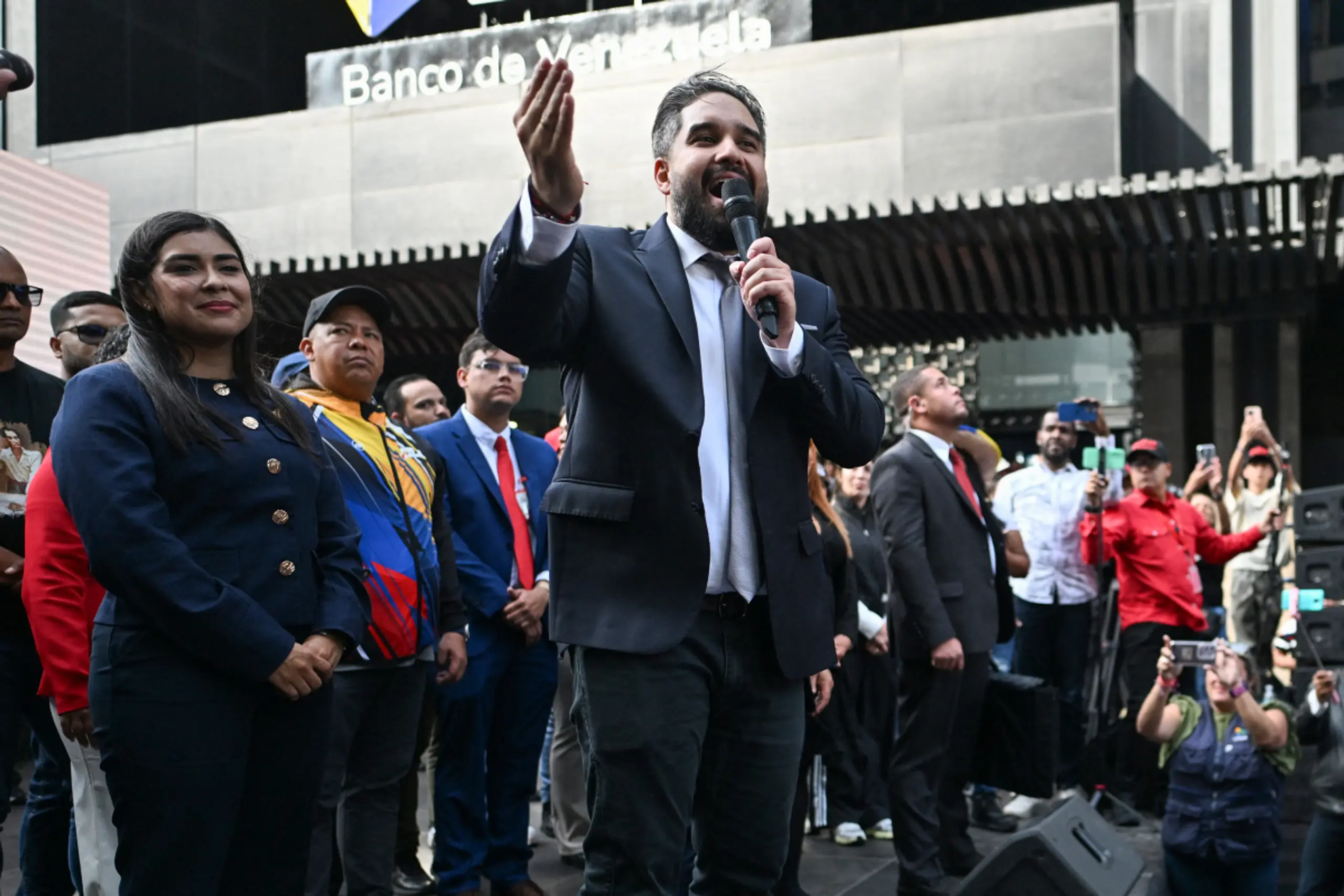 Bei der Kundgebung trat Maduros Sohn auf