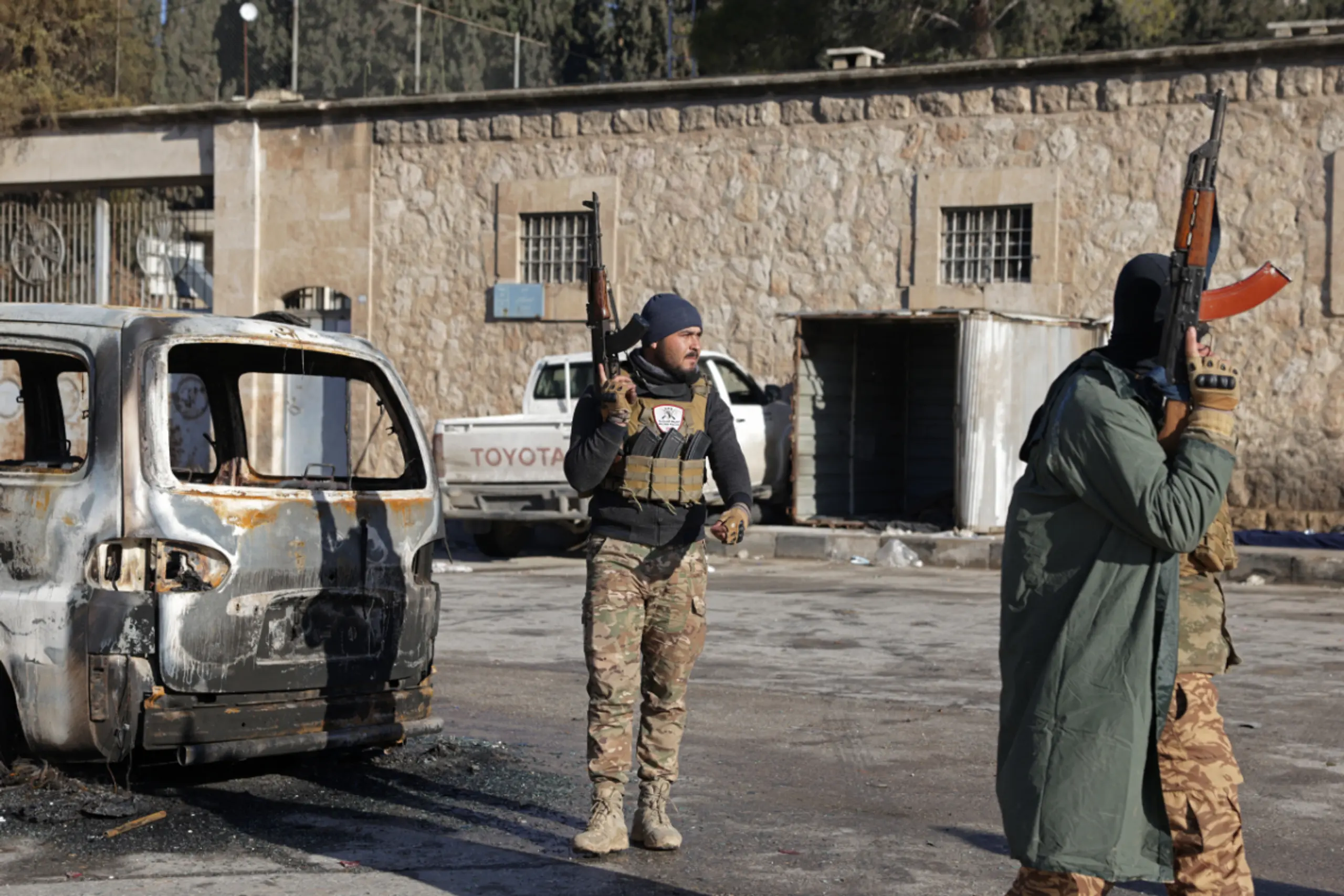 Syrische Soldaten im umkämpften Stadtviertel Sheikh Maqsoud