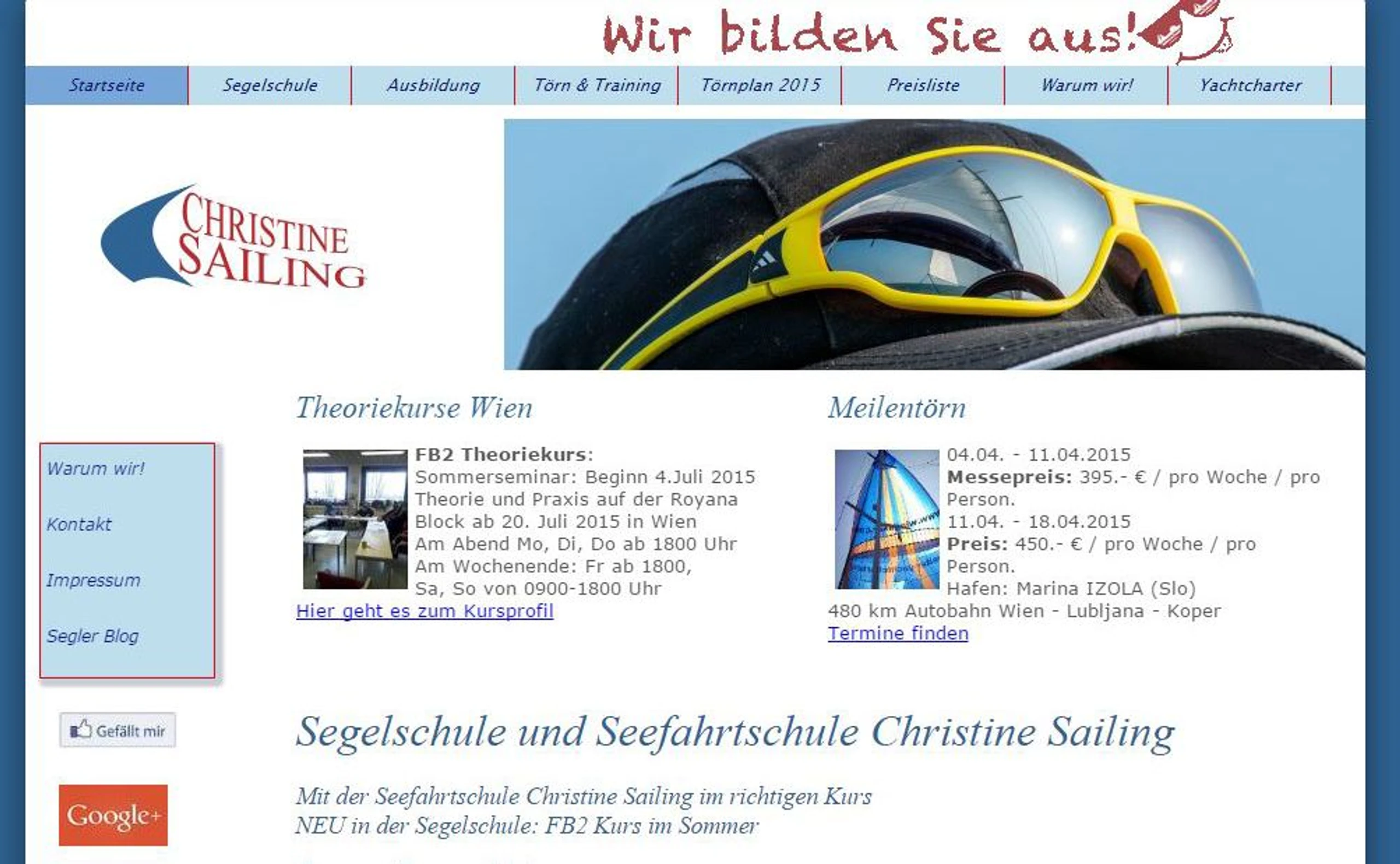 Christine Sailing, Seefahrt & Segelschule