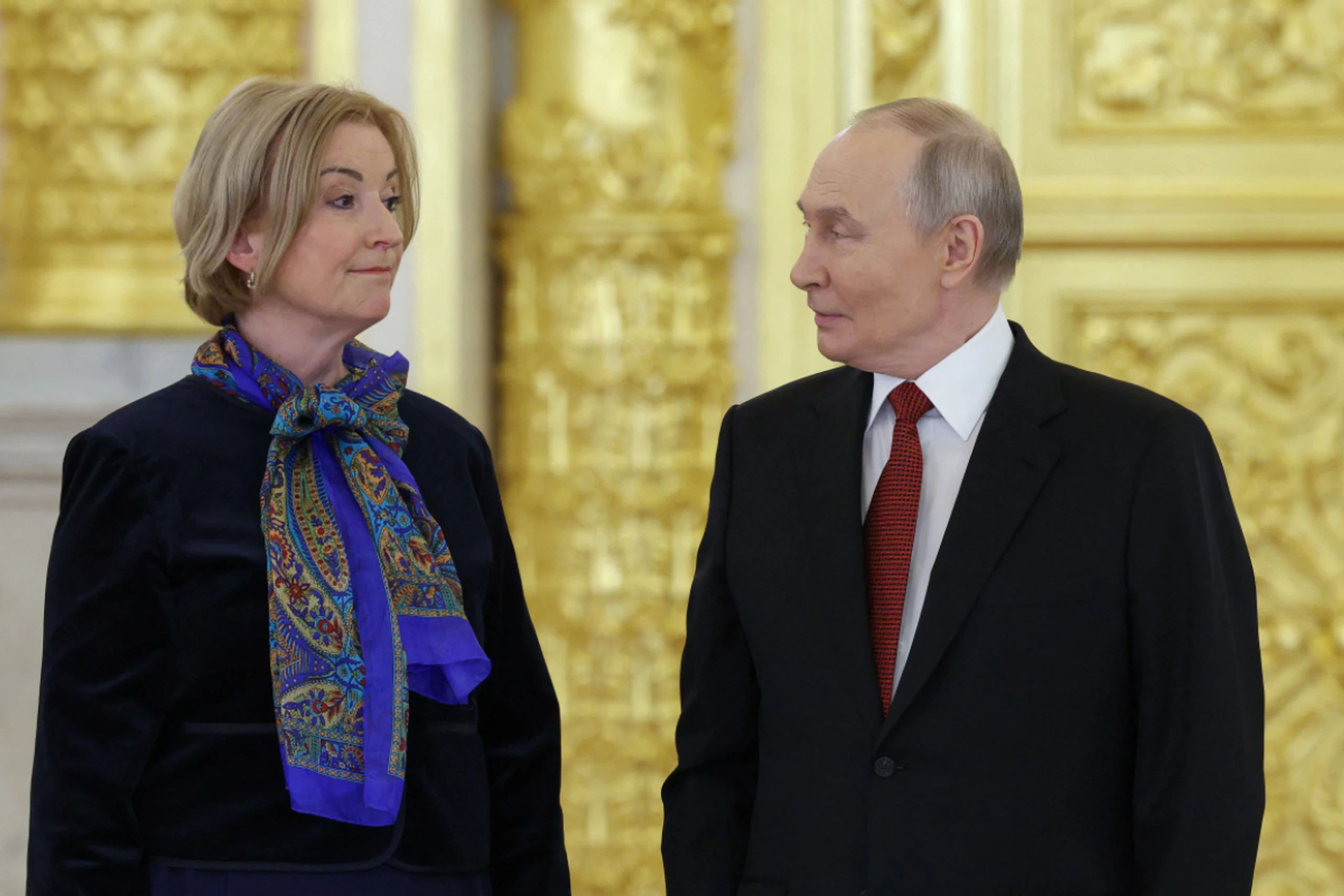 Putin mit der neuen schwedischen Botschafterin Christina Johannesson