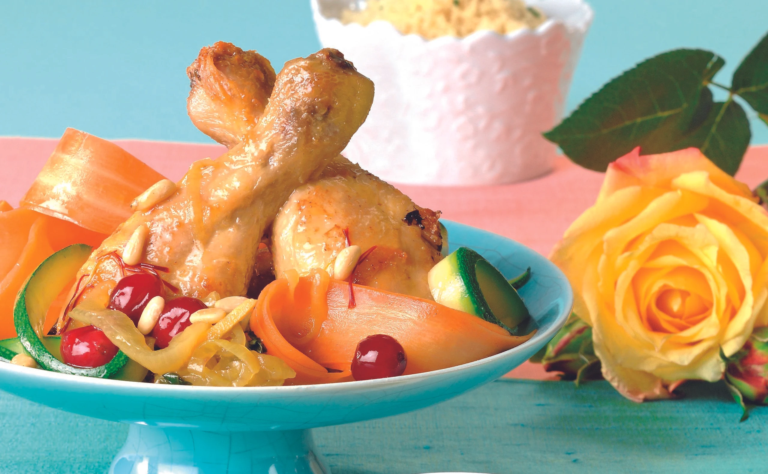 Orientalisches Hühnchen mit Cranberries und Couscous