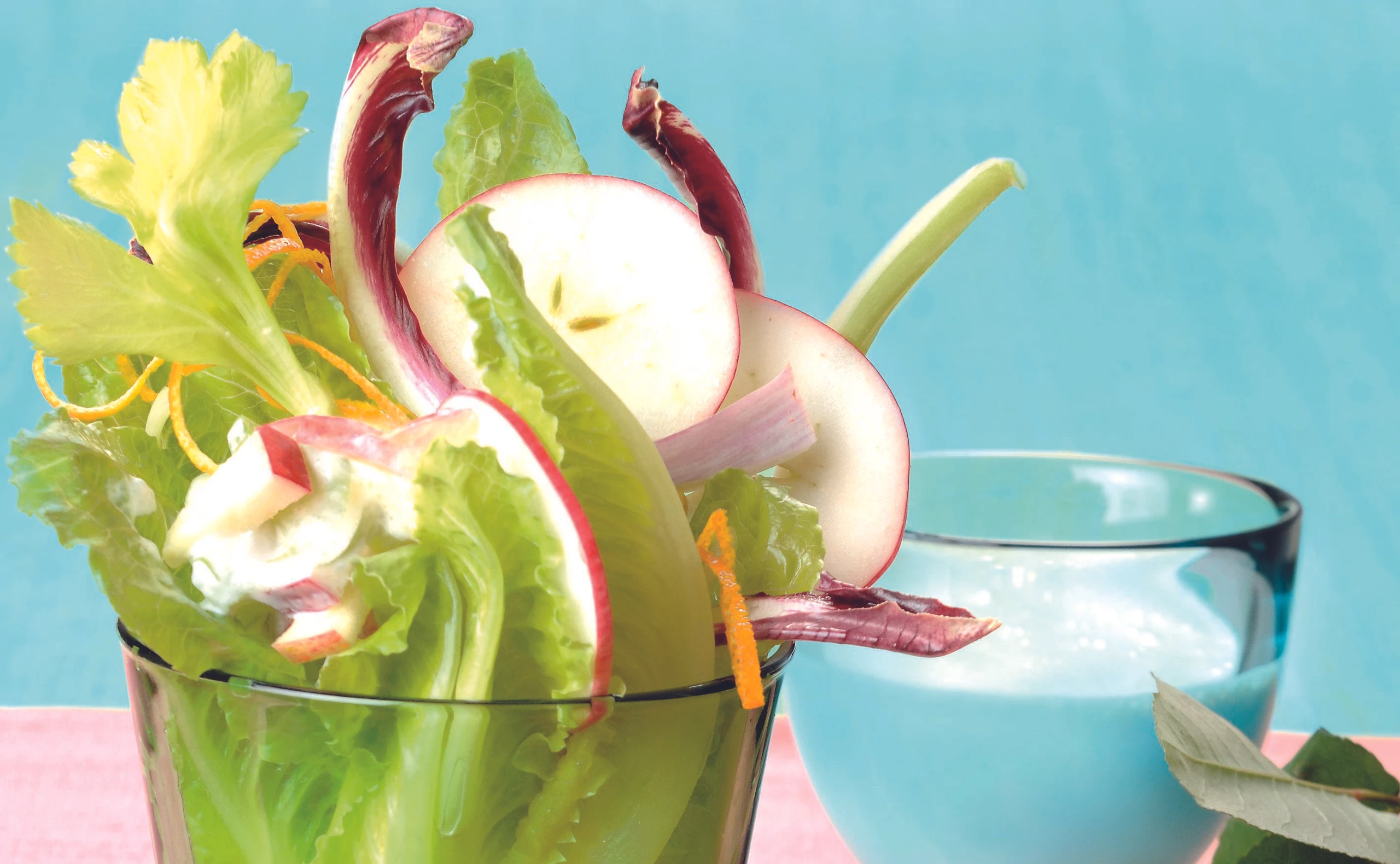 Salat Bouquet mit Orangen Rahm Dressing