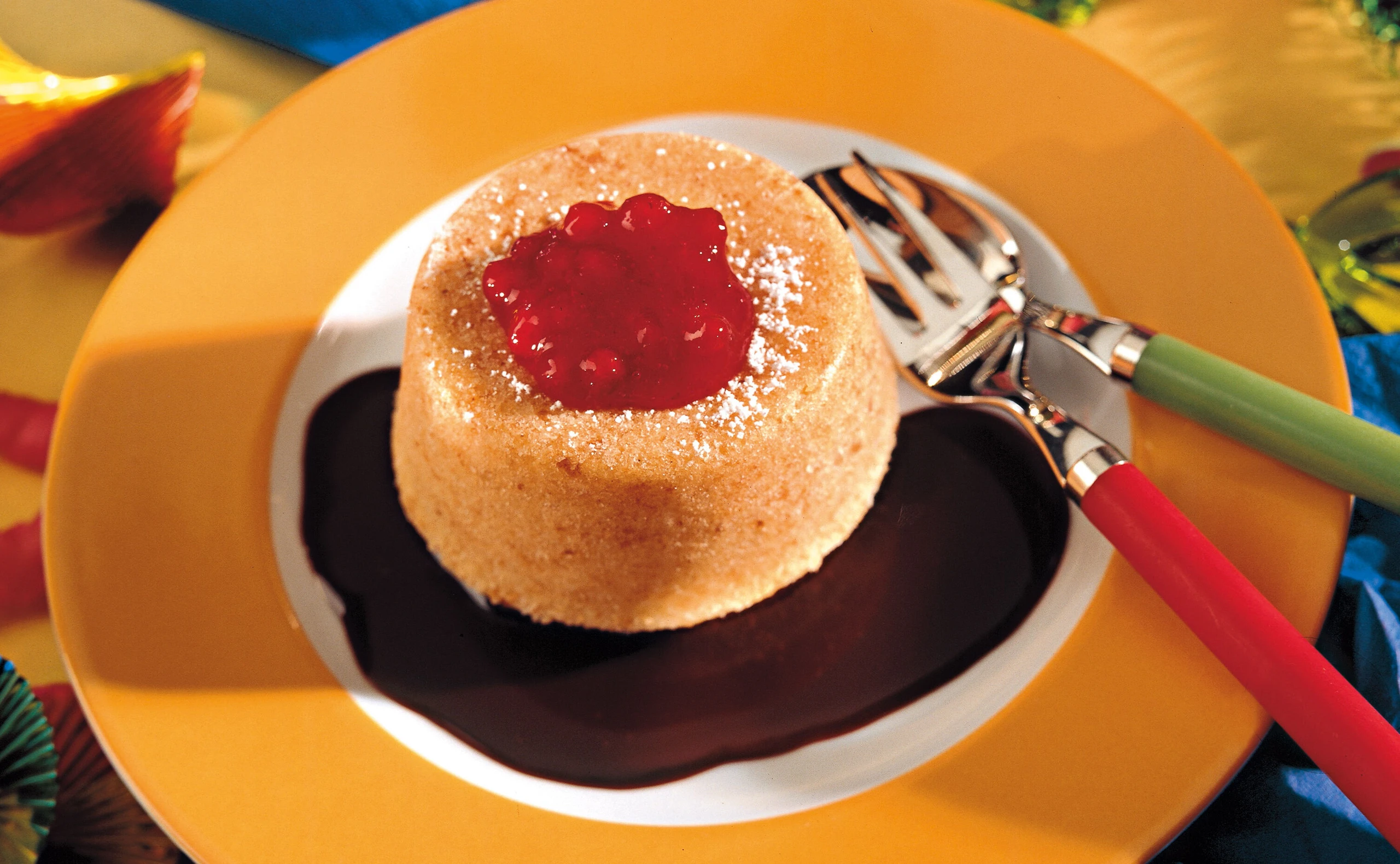 Birnen-Aufläufe mit Schokoladesauce