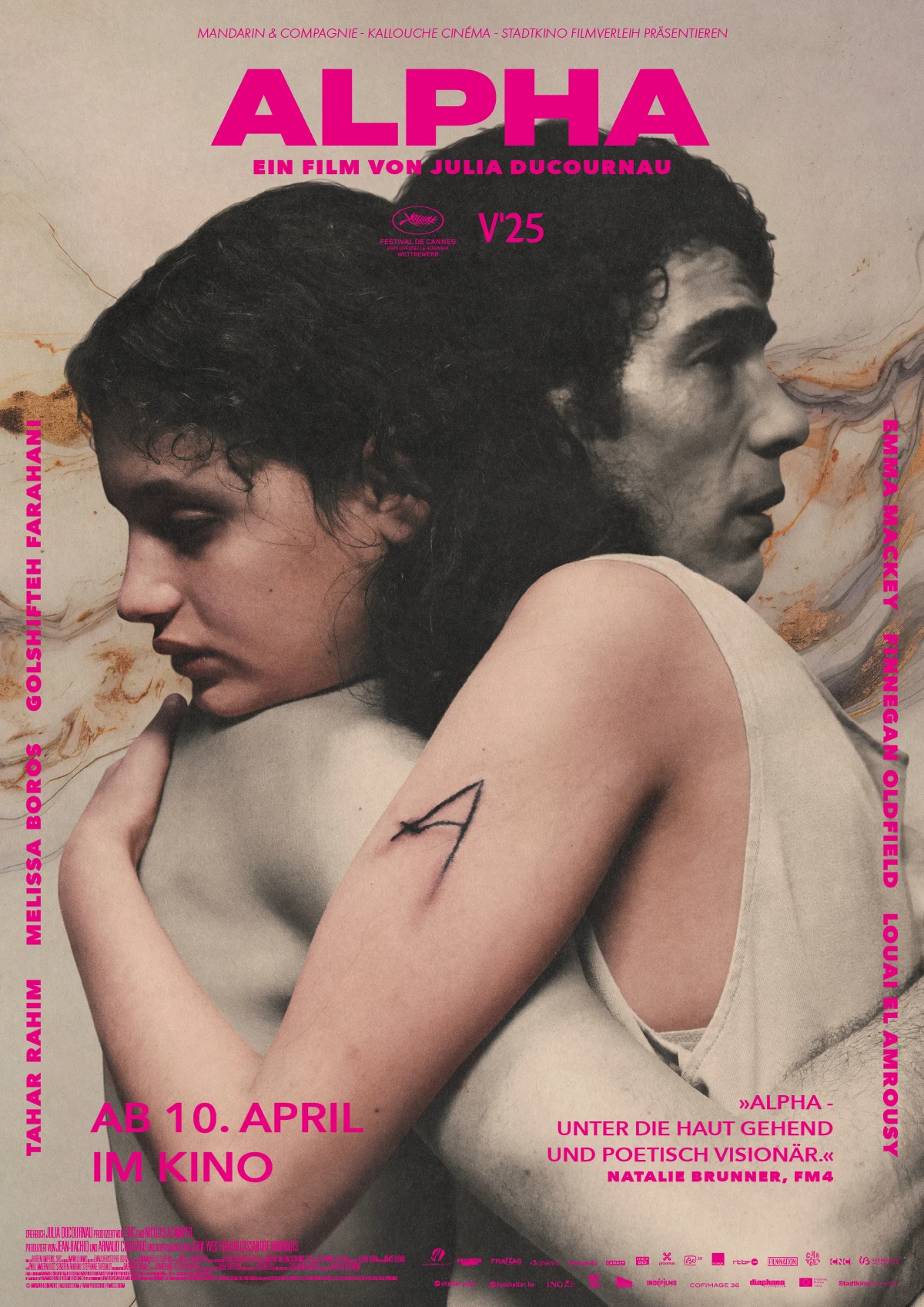 Filmposter Alpha, ein Film von Julia Ducournau, Kinostart 10. April