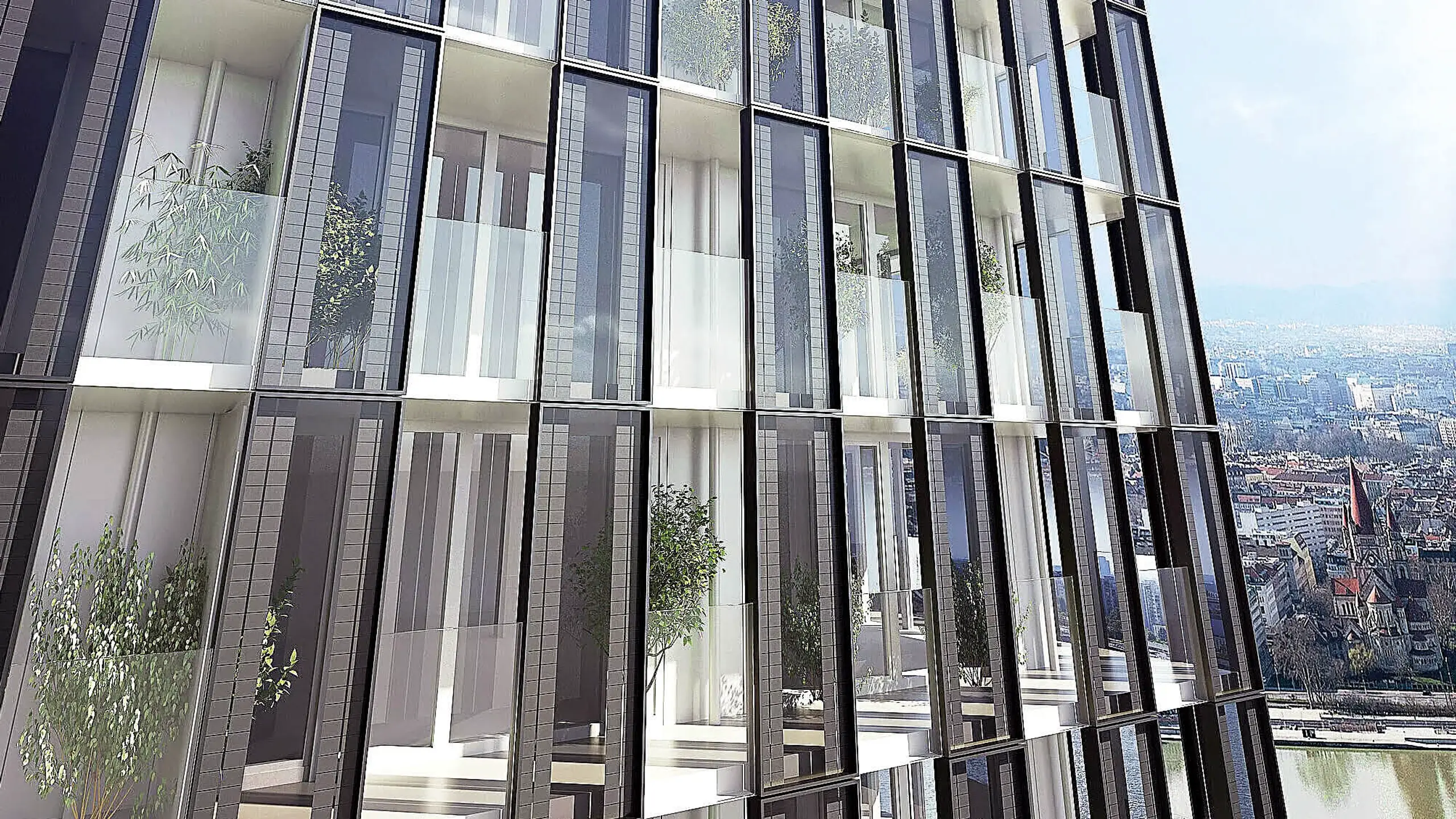 © EHL Der Büroturm „DC2" auf der Donauplatte