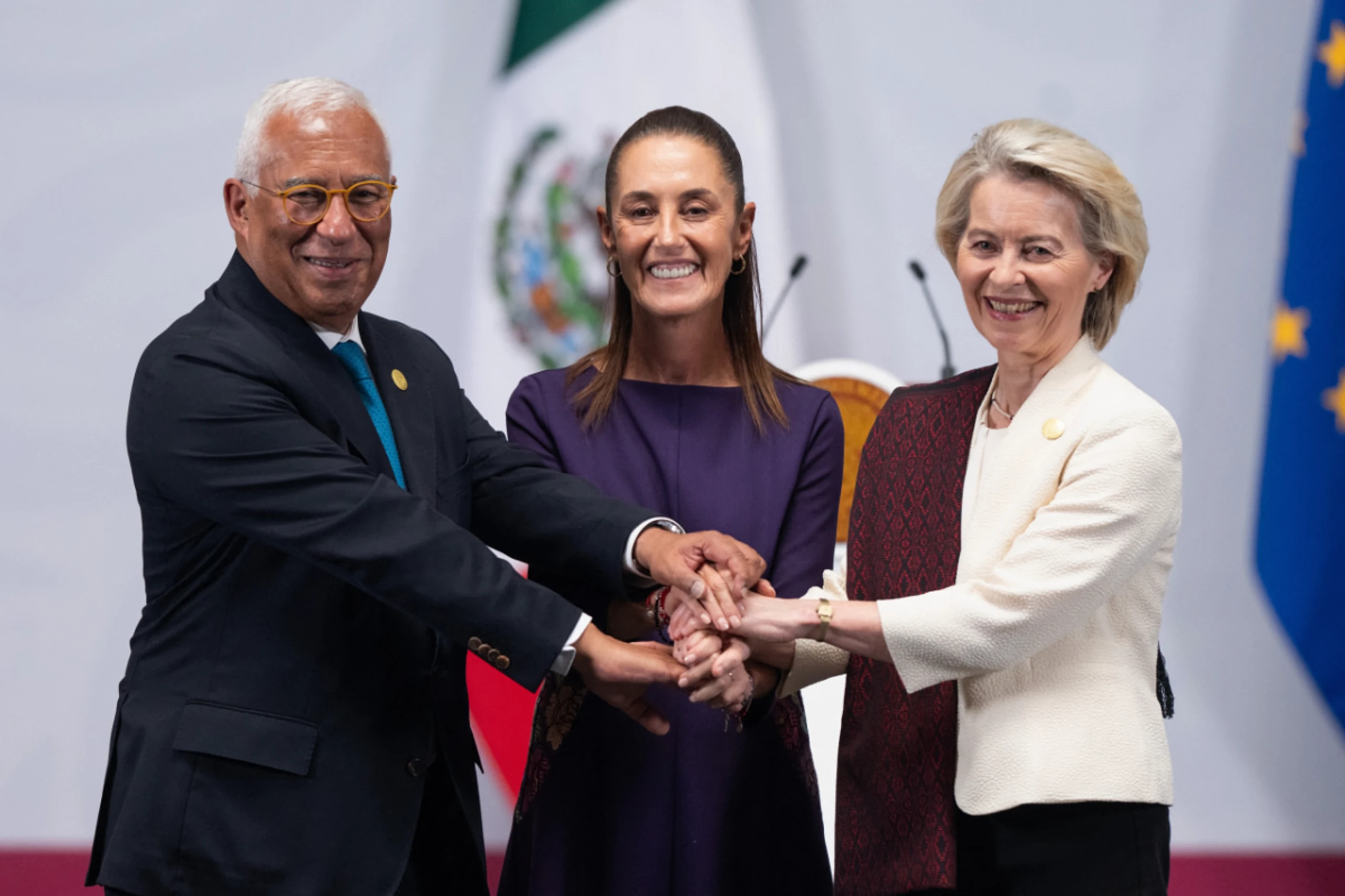Antonio Costa, Claudia Sheinbaum und Ursula von der Leyen