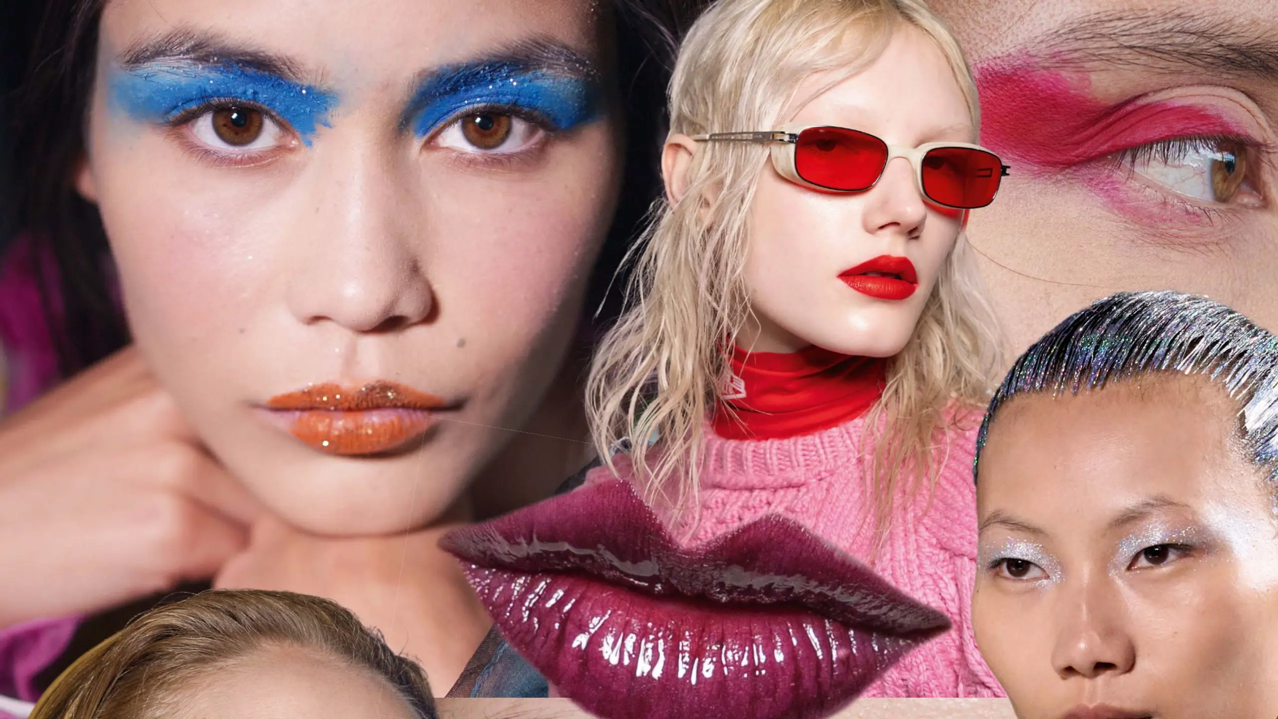 Collage an bunten Runway-Make-up-Looks