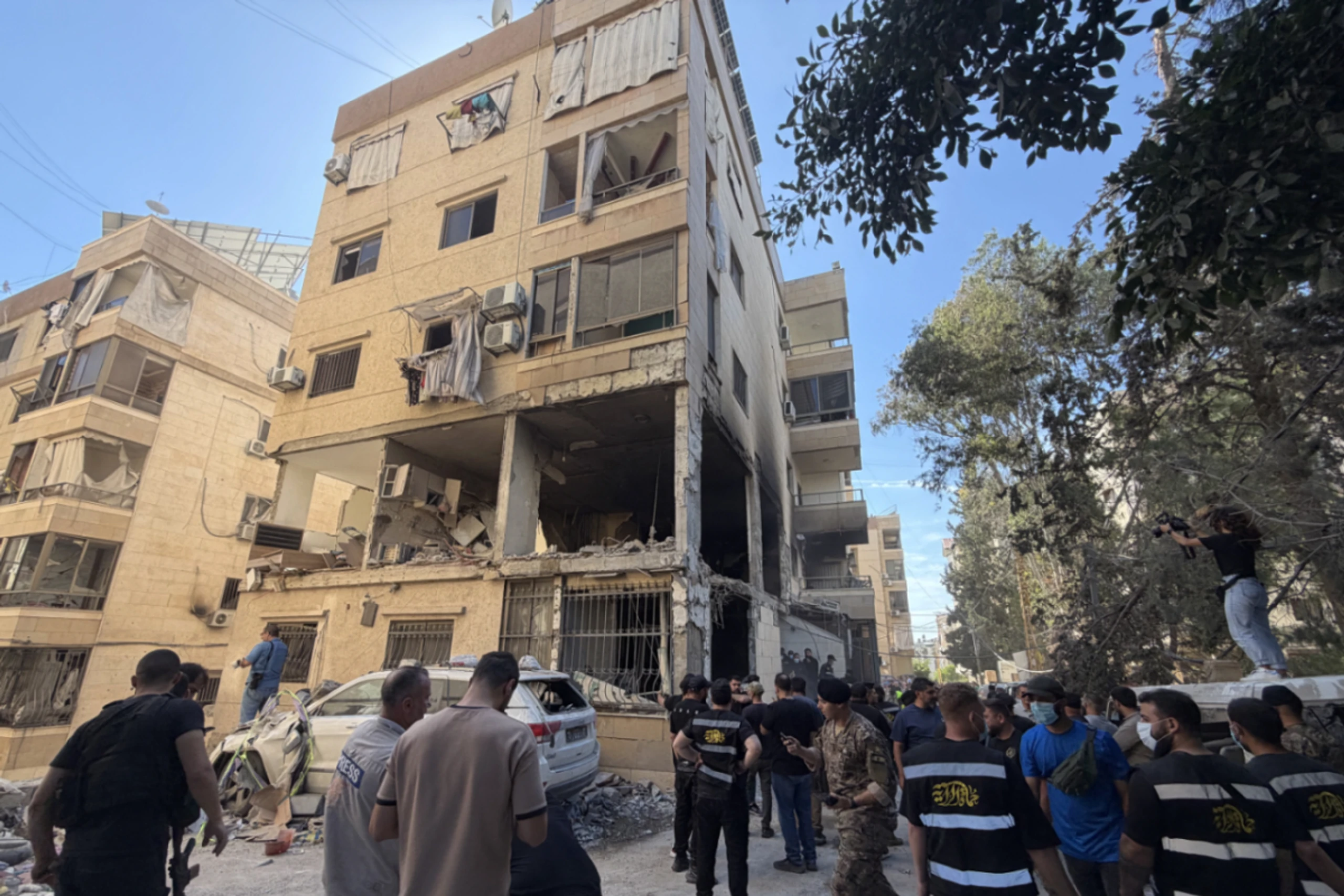 Gebäude in den südlichen Vororten von Beirut getroffen