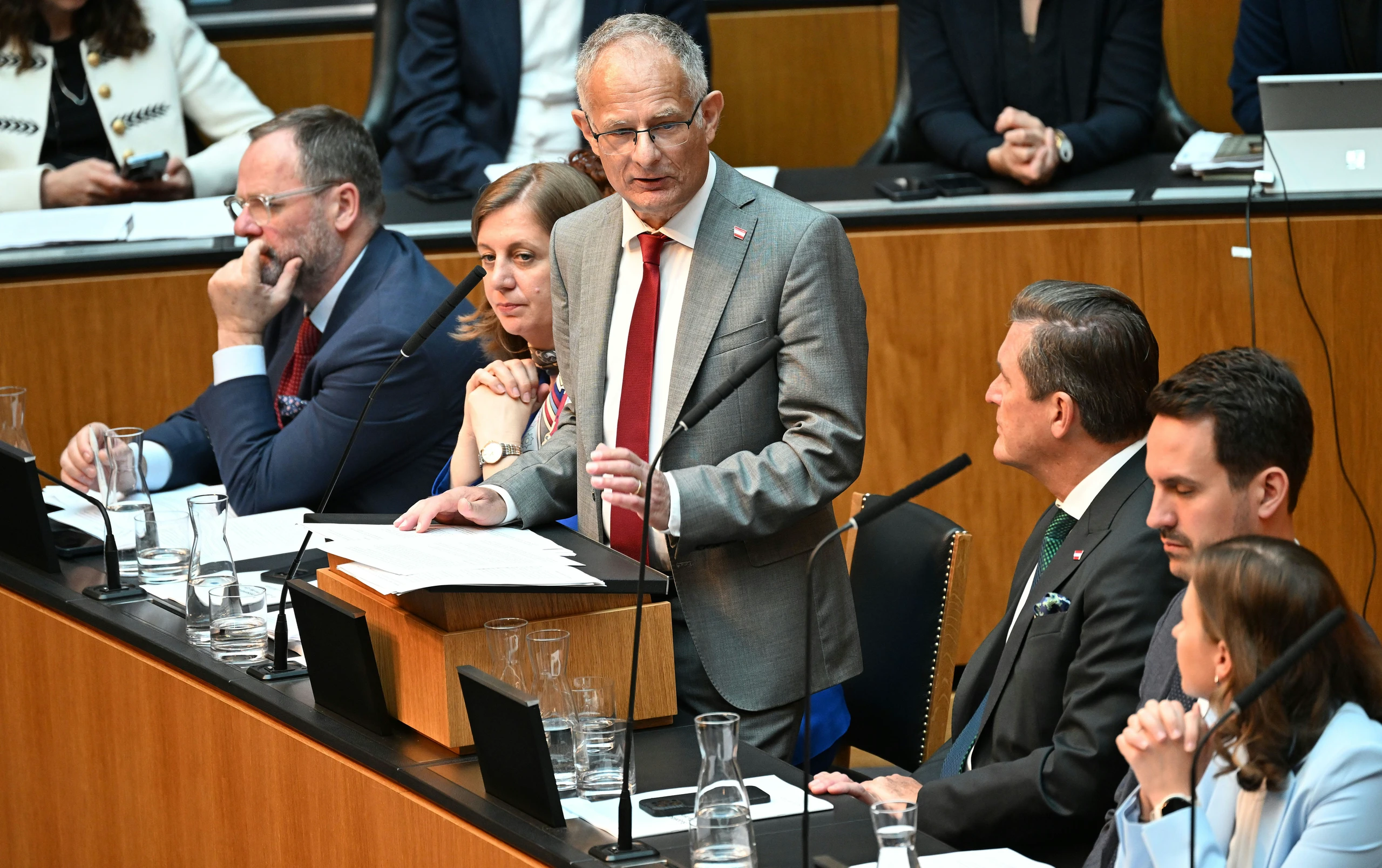 Finanzminister Markus Marterbauer (SPÖ) bei der Budgetrede