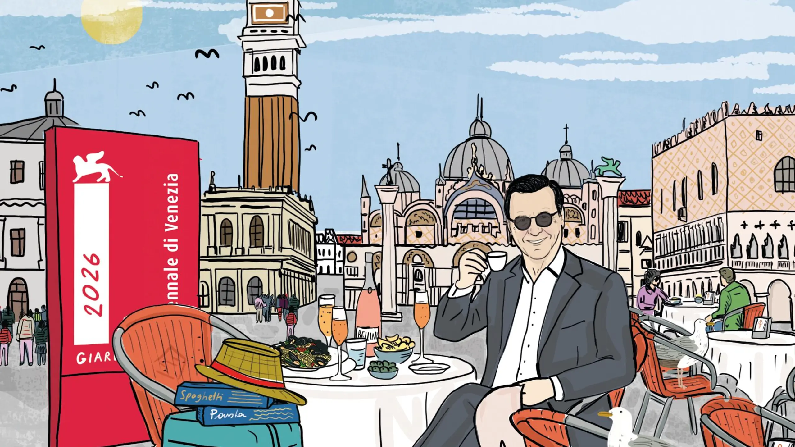 © Stefanie Hilgarth Mahr sitzt in Venedig an einem Restauranttisch.