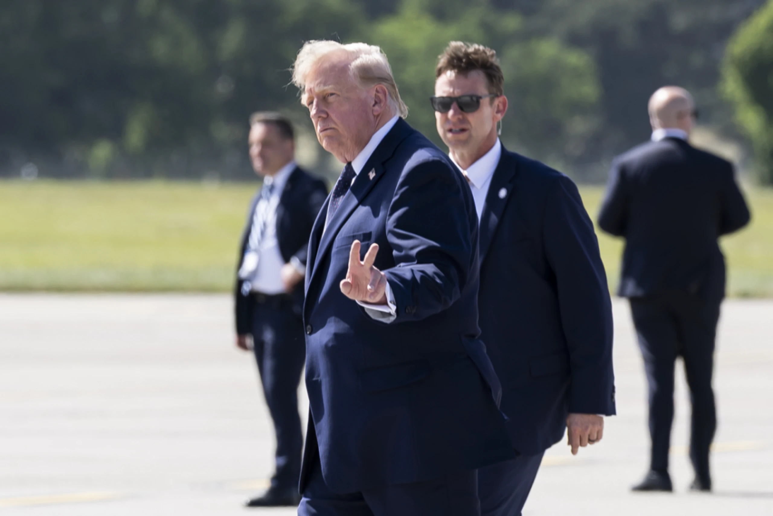Trump bei seiner Ankunft in Genf für das G7-Treffen