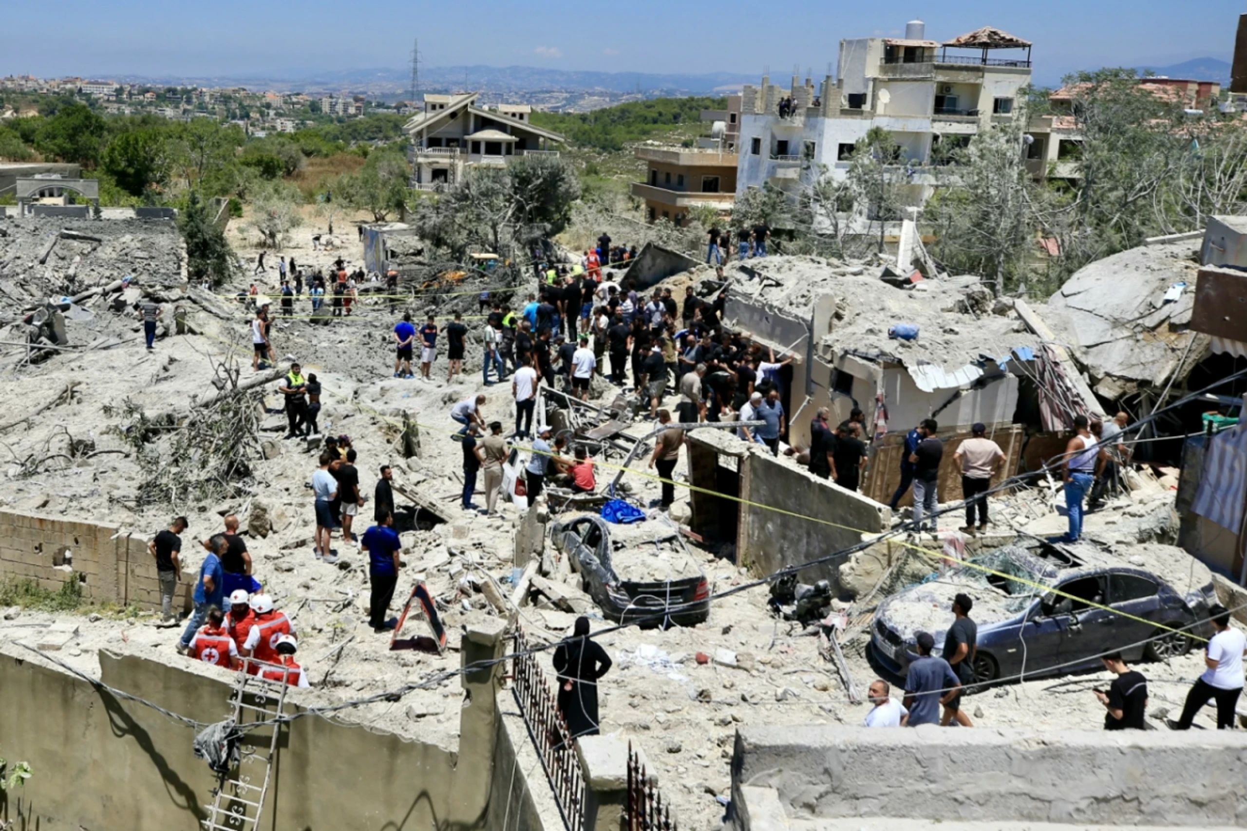 Verwüstungs-Szene aus dem Libanon vom Samstag
