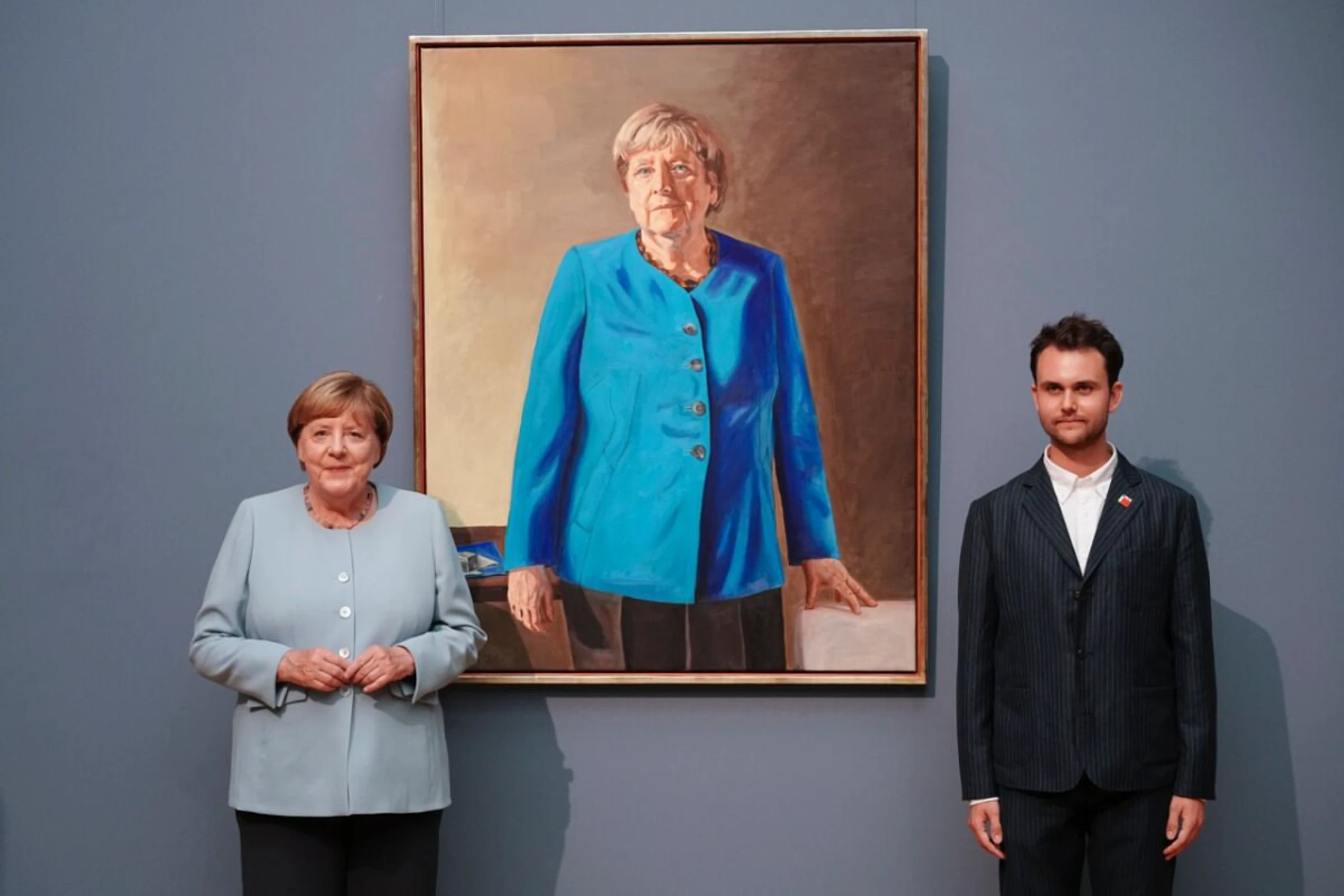 Angela Merkel und ihr Porträtist Jérémie Queyras