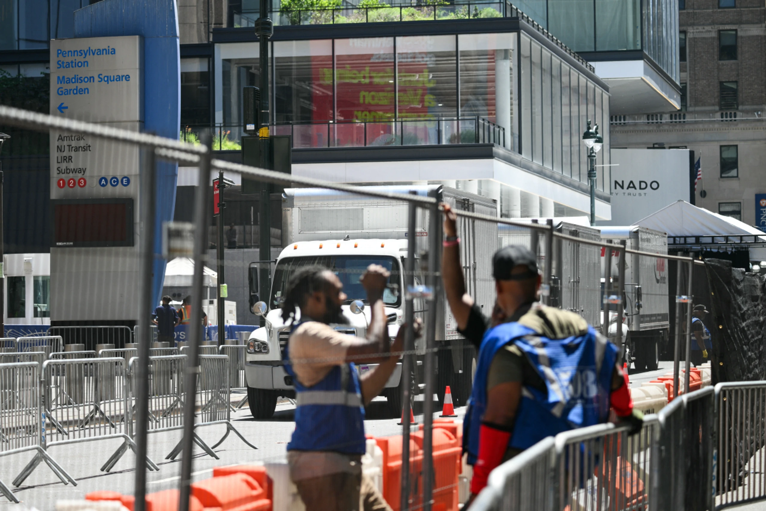 Vor dem Madison Square Garden wird abgeriegelt