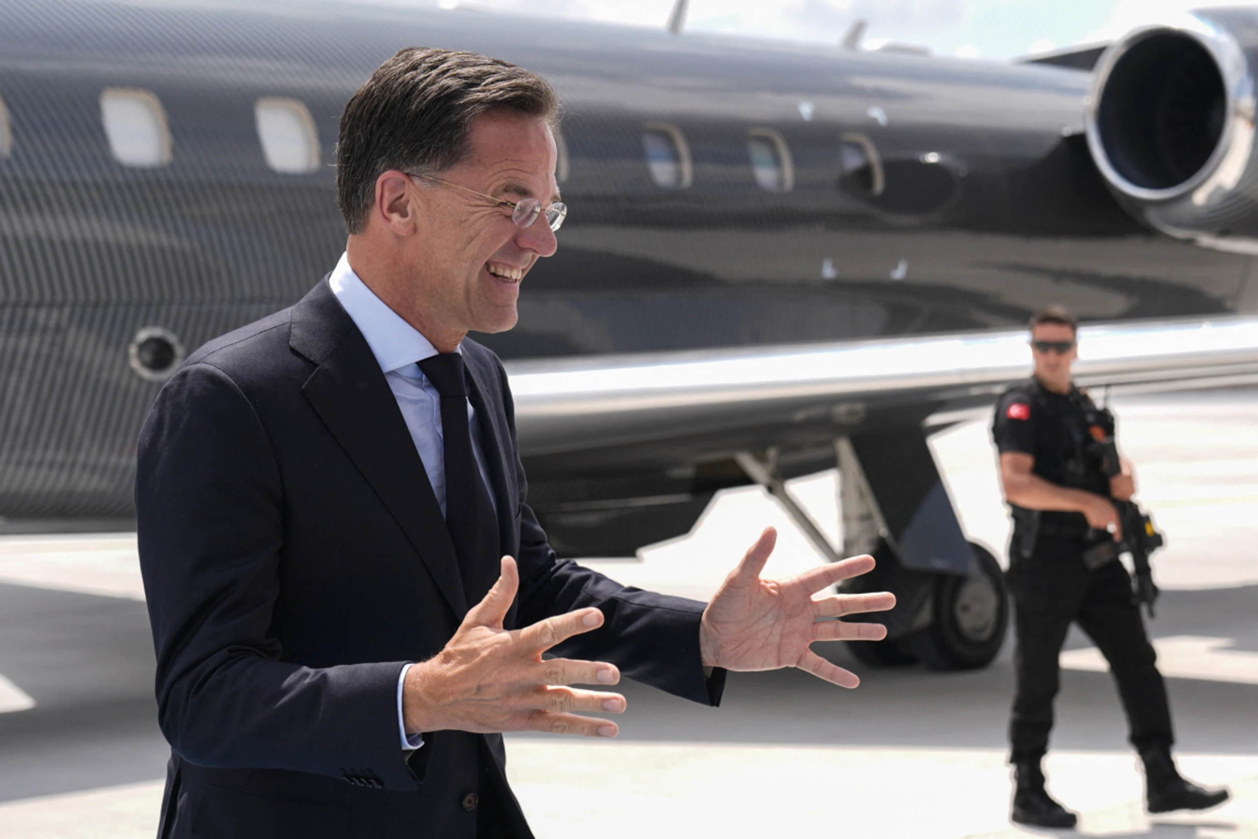 NATO-General General Mark Rutte bei seiner Ankunft in Ankara