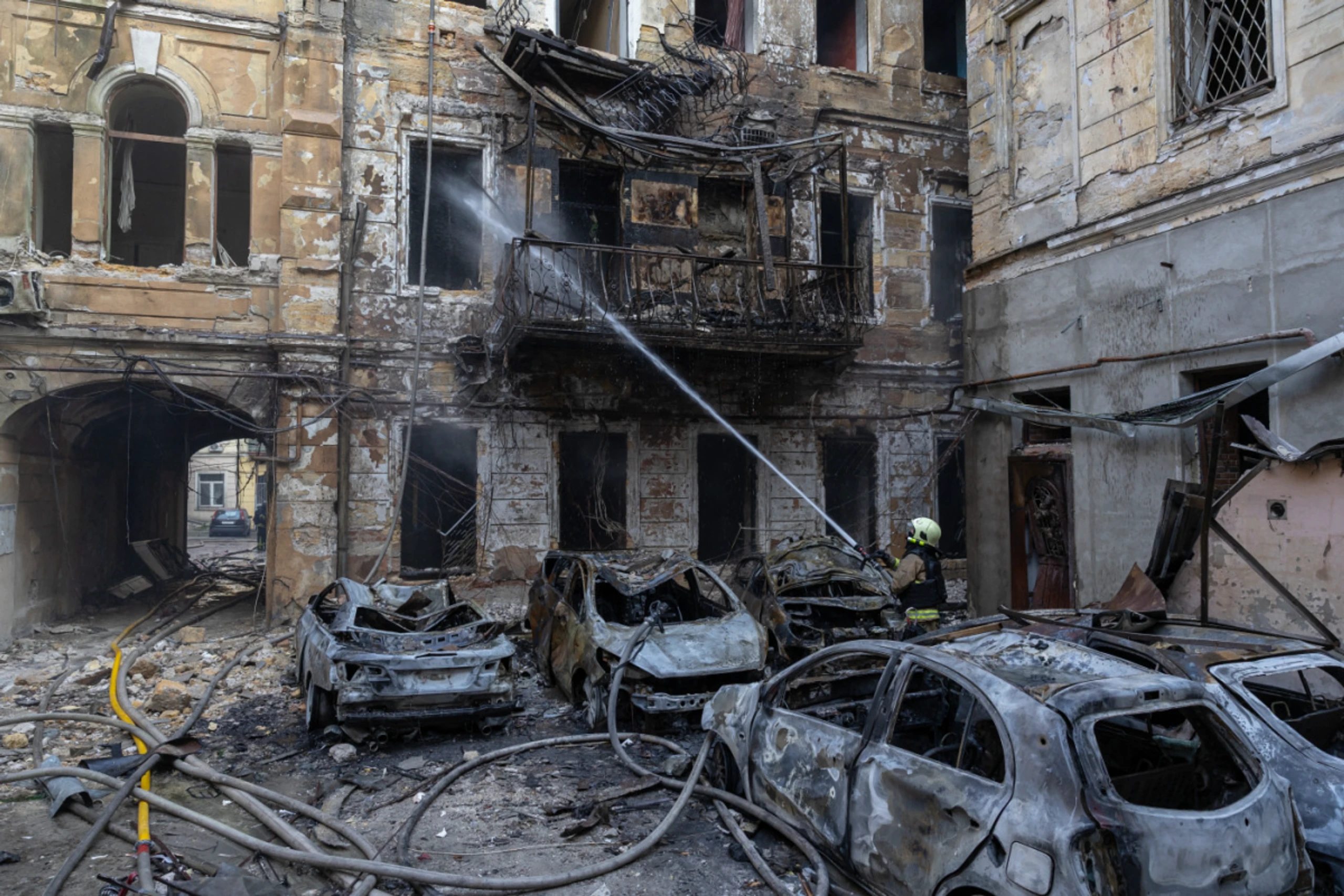Szene nach einem Angriff in Odessa
