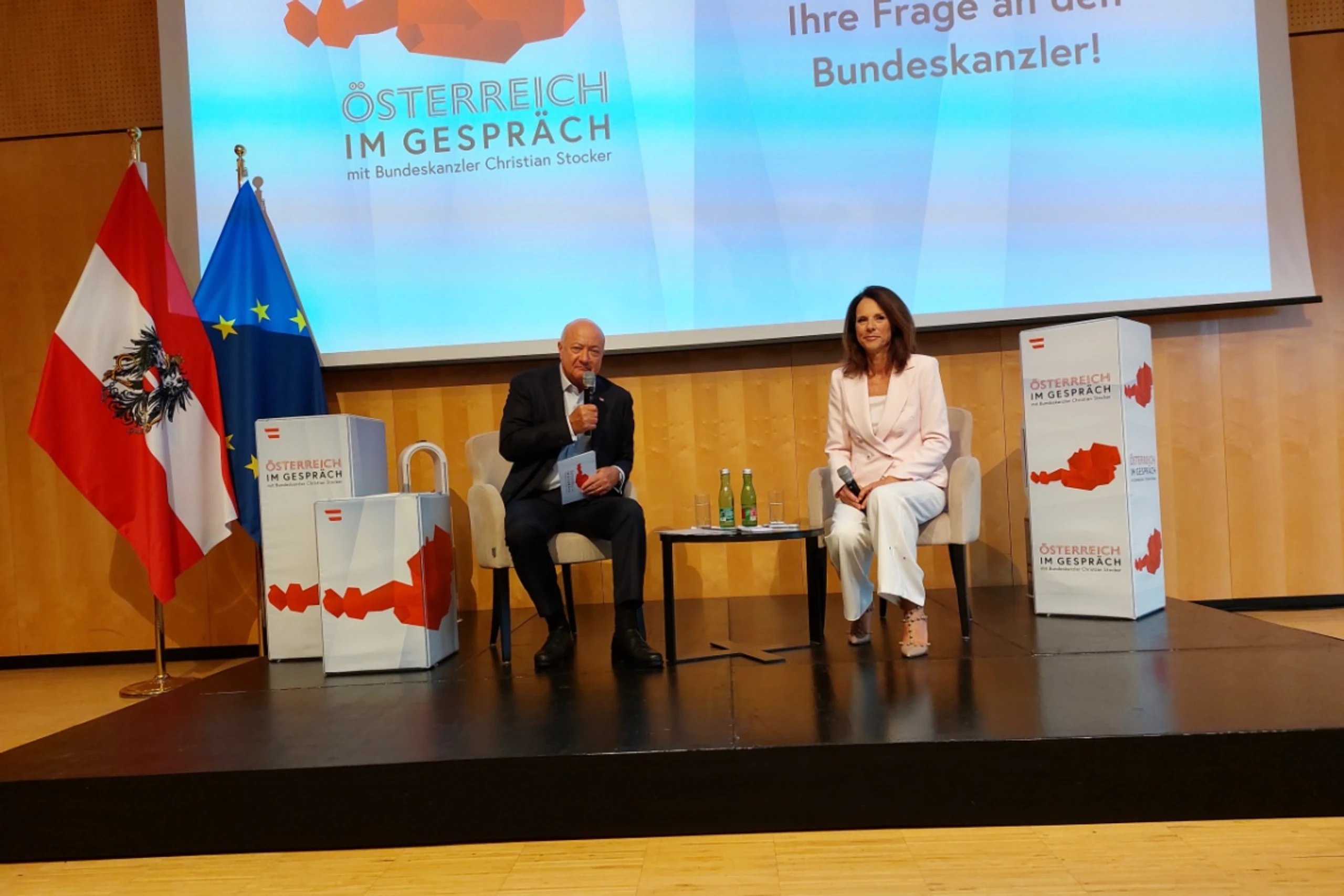 Bundeskanzler Christian Stocker und Vera Russwurm in Villach
