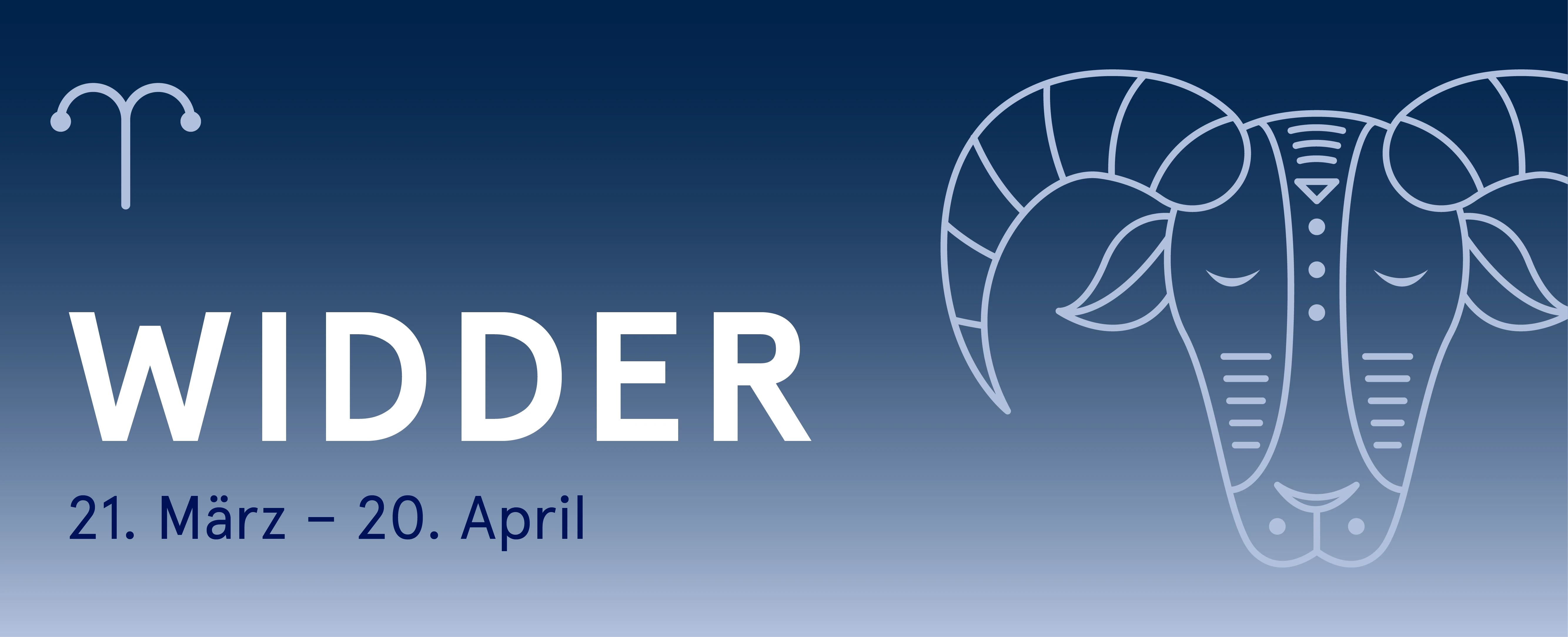 © goodnight.at Widder Sternzeichen Grafik: Widder-Symbol & Widderkopf (21. März - 20. April)