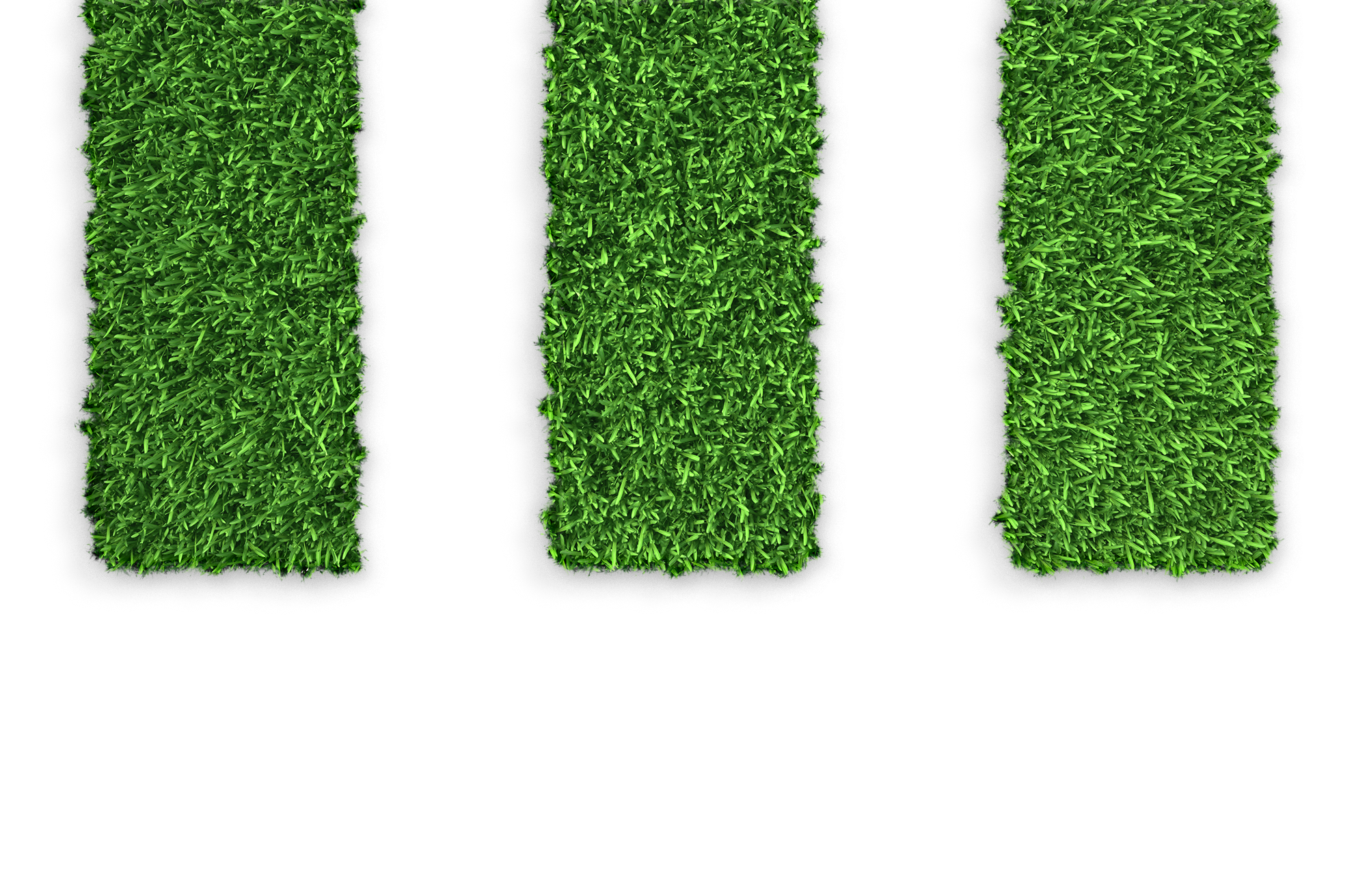 Grafik mit drei grünen Grasstreifen, Designelement der KFC-Veggie-Kampagne