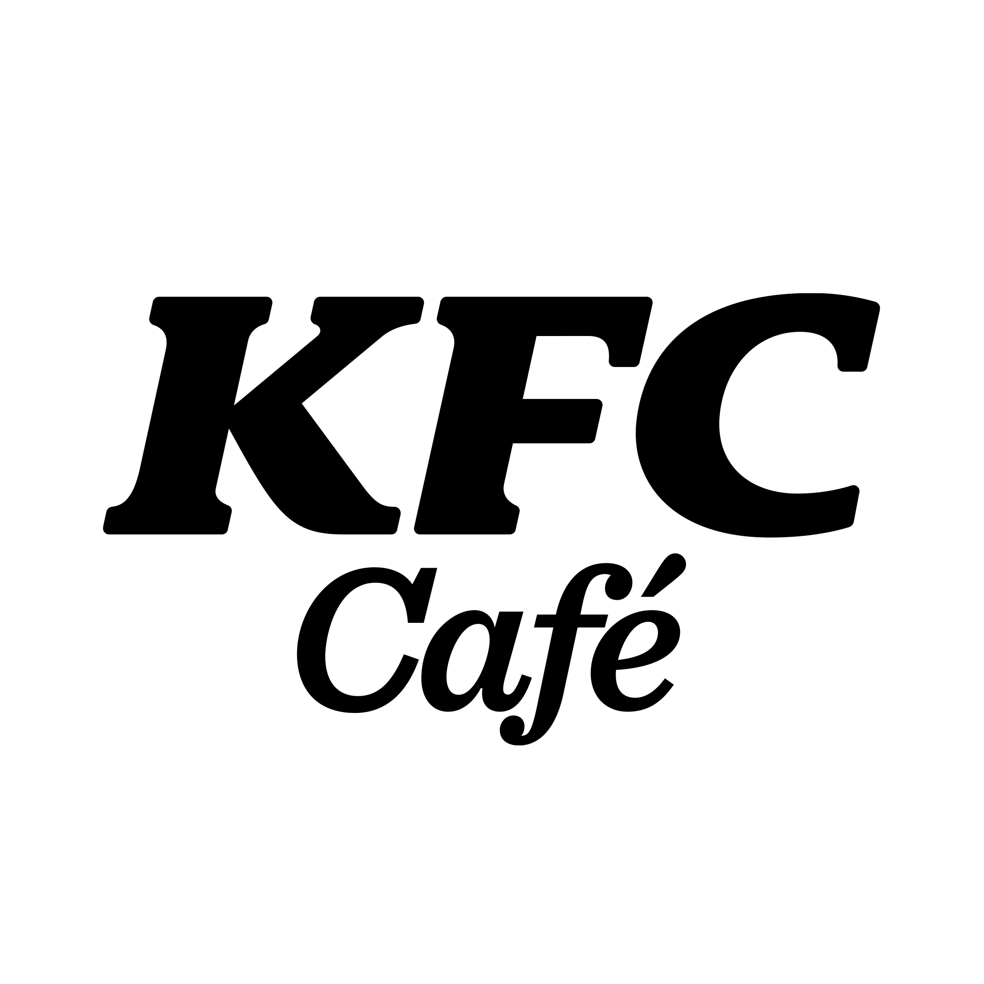 KFC-Café-Logo in Schwarz auf weißem Hintergrund
