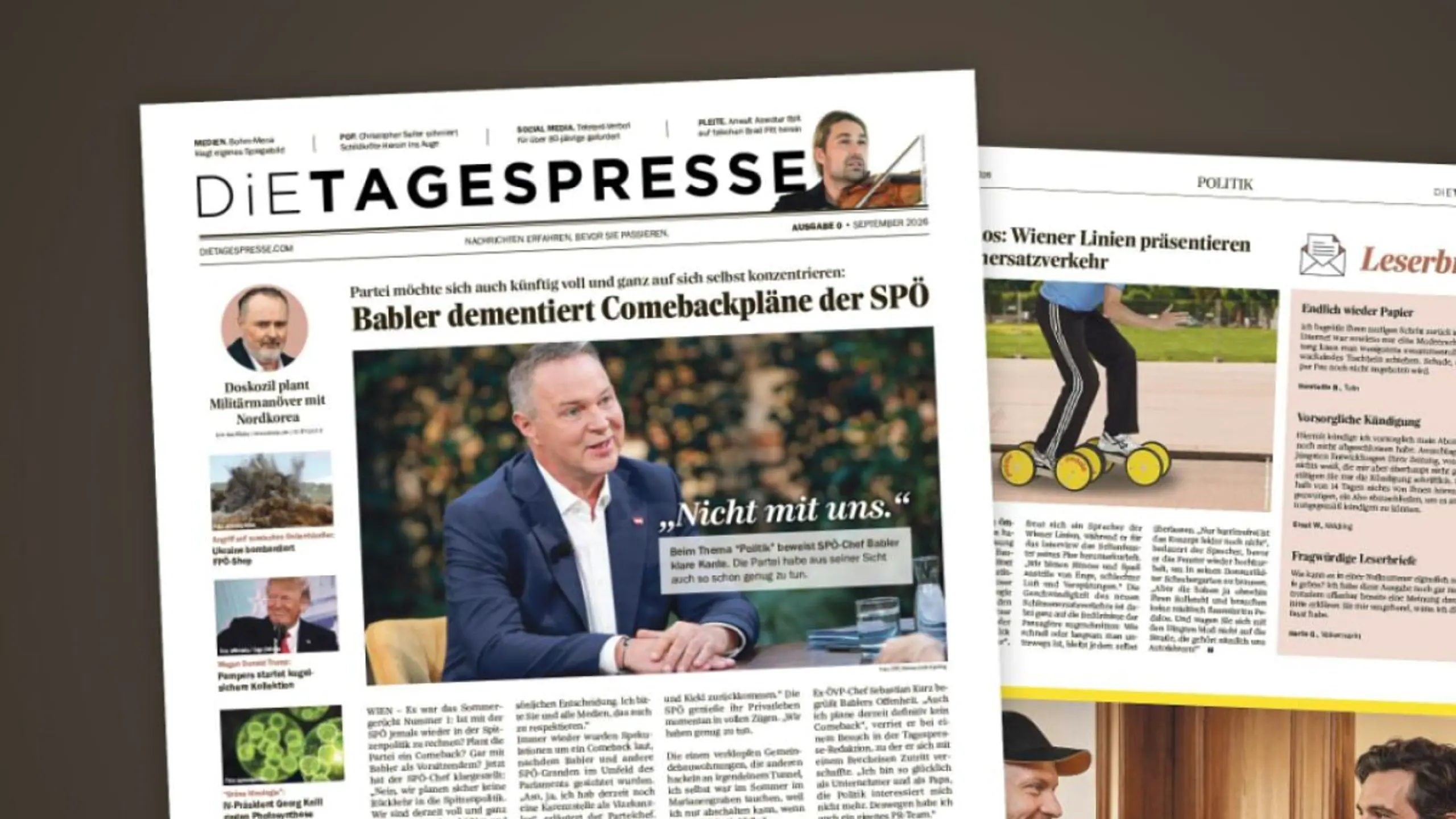© Die Tagespresse, Apa Auszüge aus der nicht erhältlichen Nullnummer der Print-"Tagespresse"