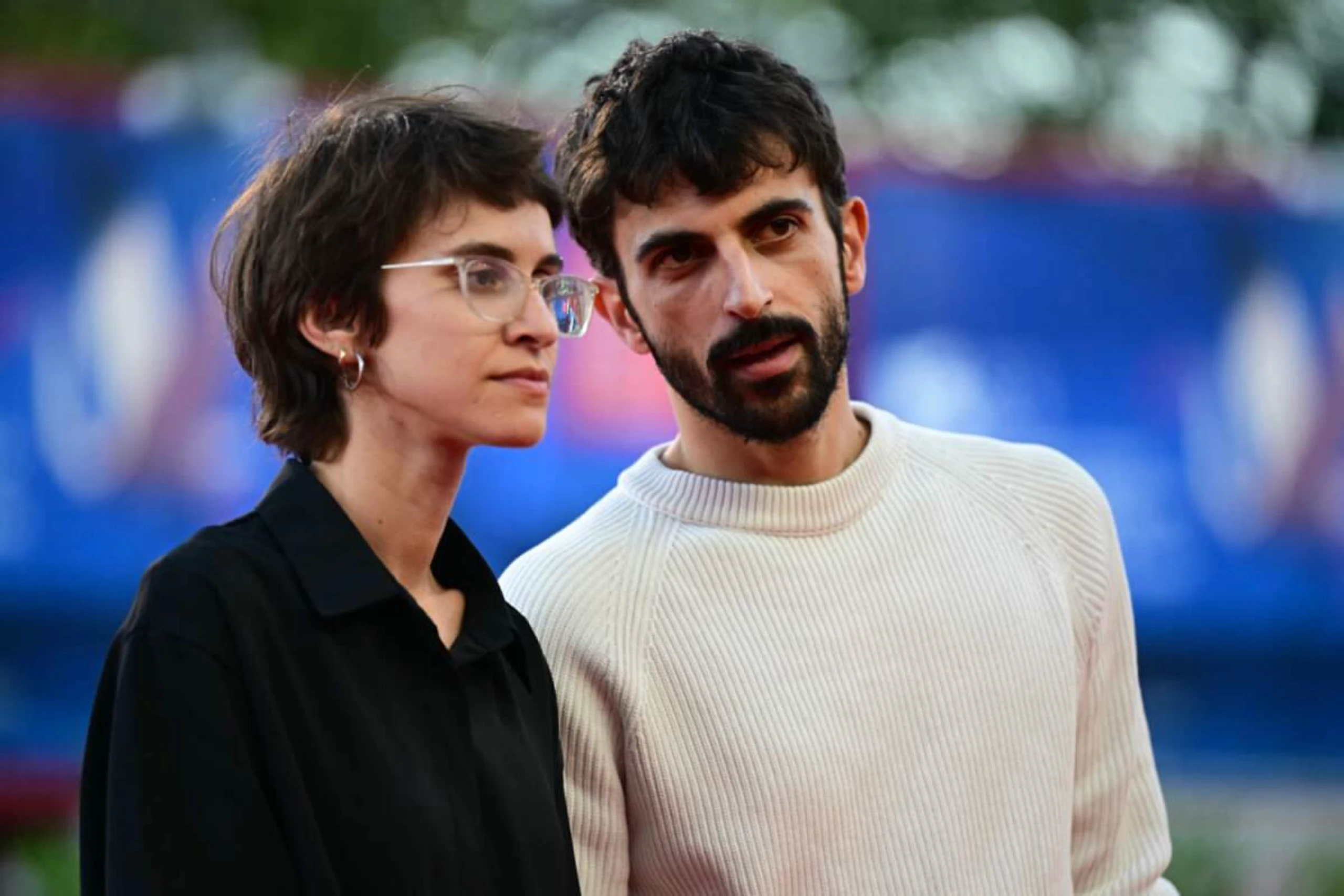 Rachel Szor und Yuval Abraham beim Filmfestival in Venedig