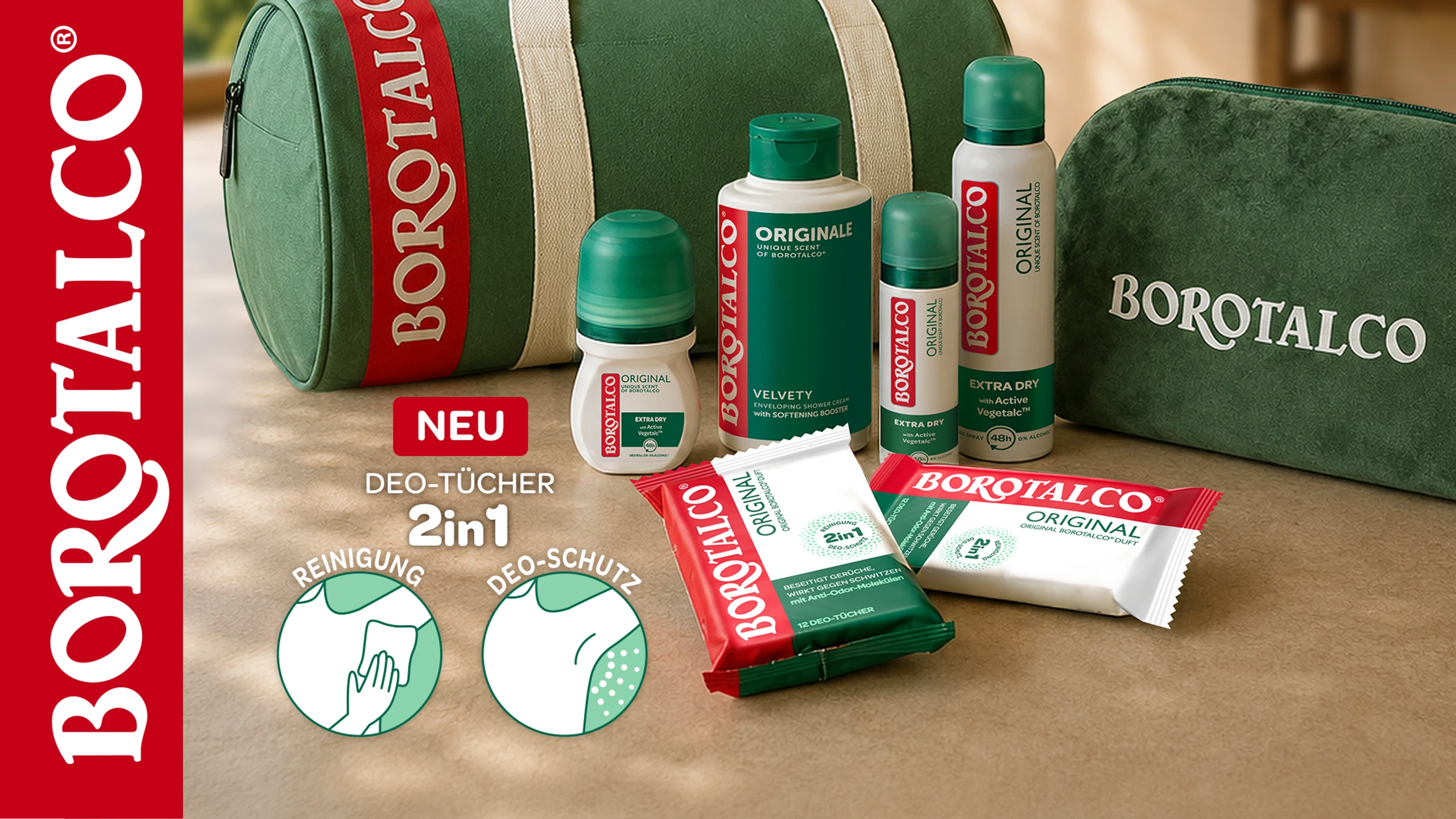 Gewinnen Sie die NEUEN Borotalco® Deo-Tücher & ein tolles Borotalco® Paket!