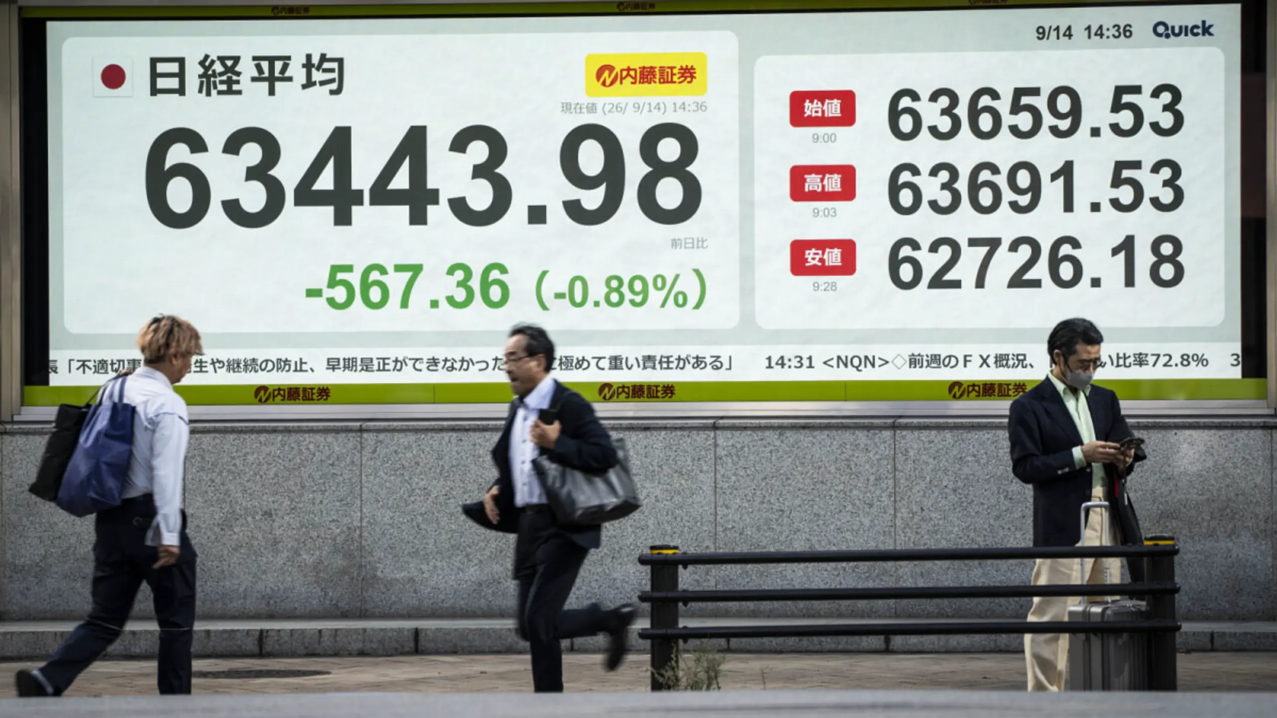 © AFP, YUICHI YAMAZAKI, Apa Für den Nikkei-225 ging es hinunter