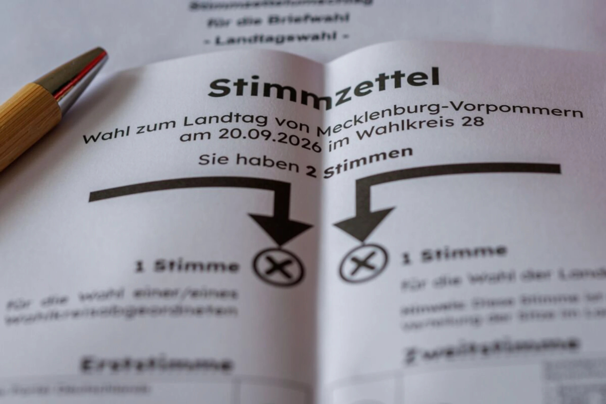 Diesen Stimmzettel gilt es in Mecklenburg-Vorpommern auszufüllen