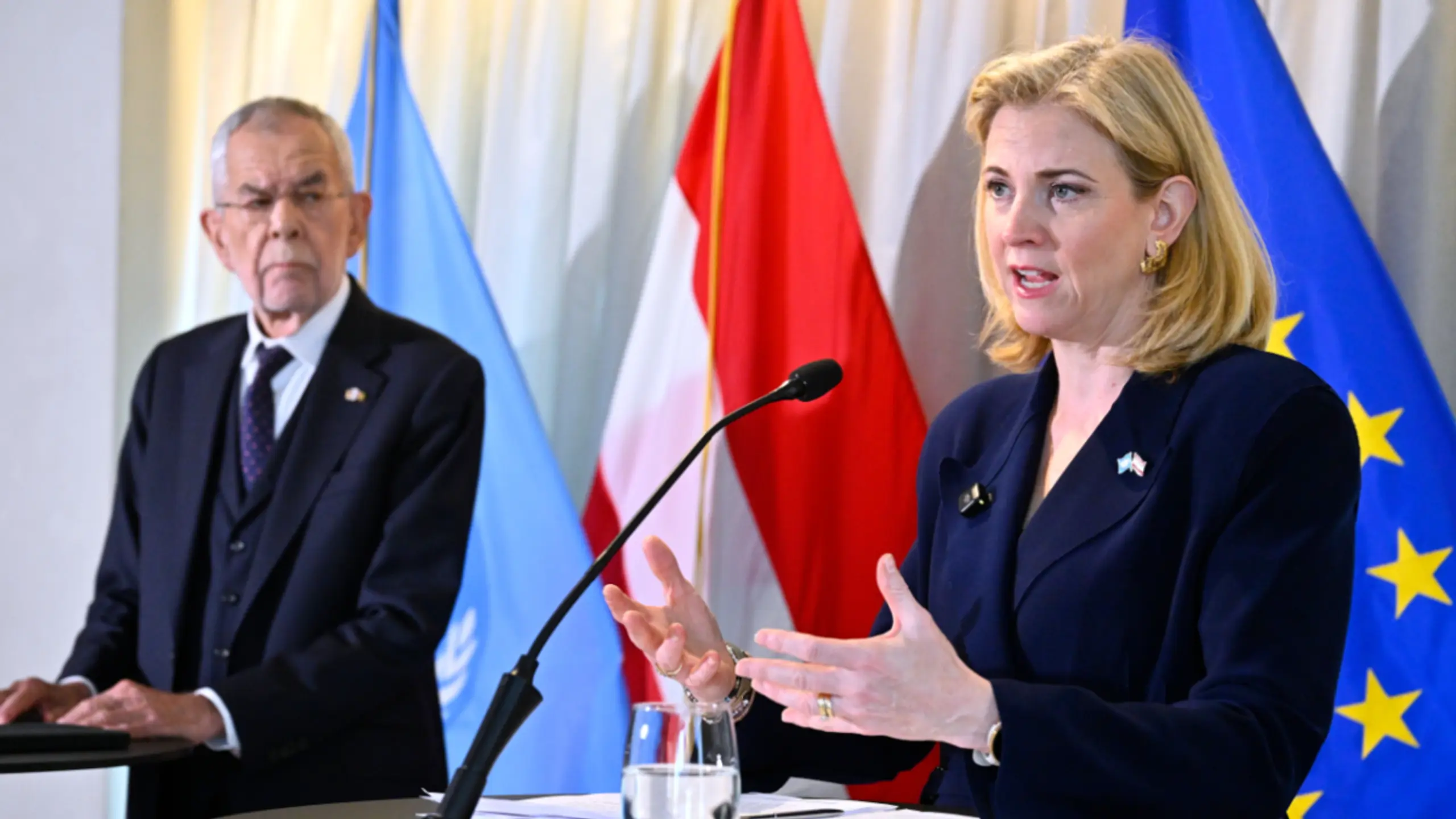 © HANS KLAUS TECHT, Apa Außenministerin Meinl-Reisinger mit Bundespräsident Van der Bellen